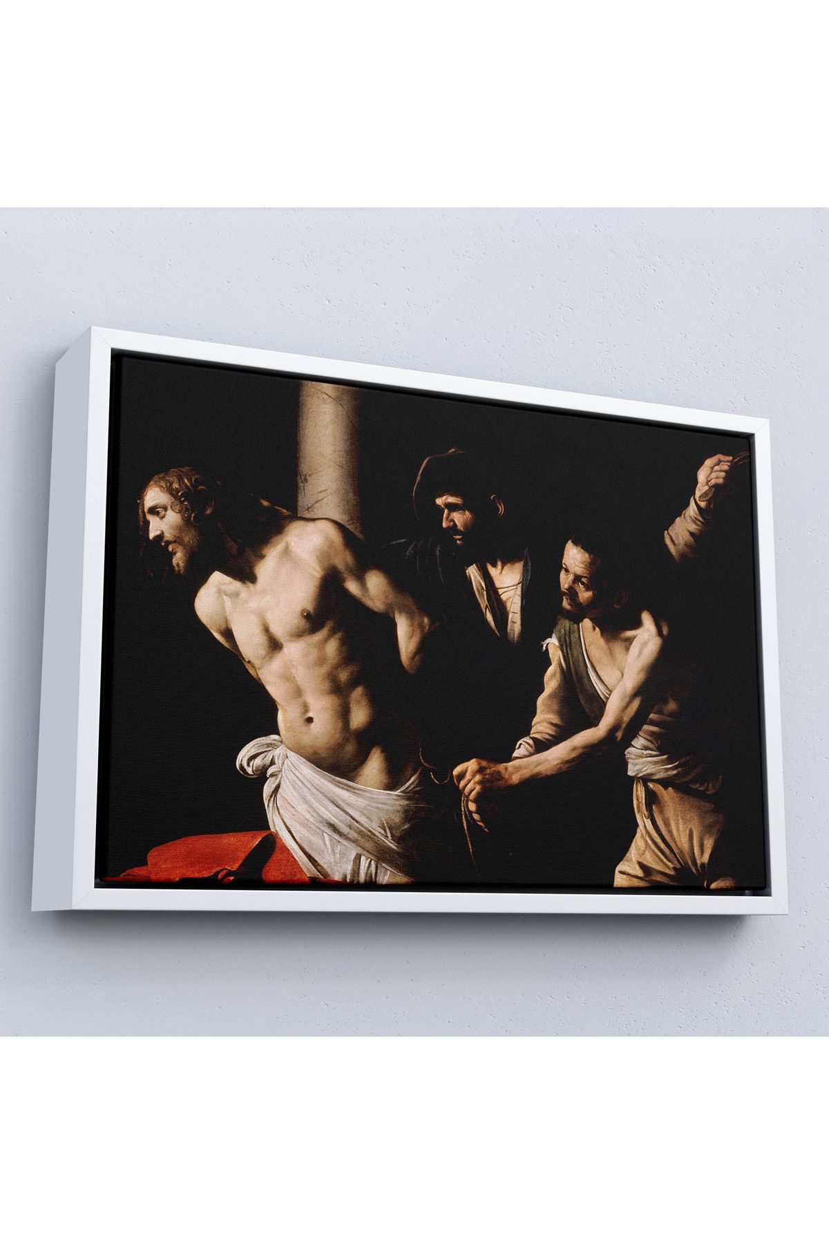 MOONFER Çerçeveli Caravaggio - Sütündaki İsa Tablo - Christ At The Column-7062