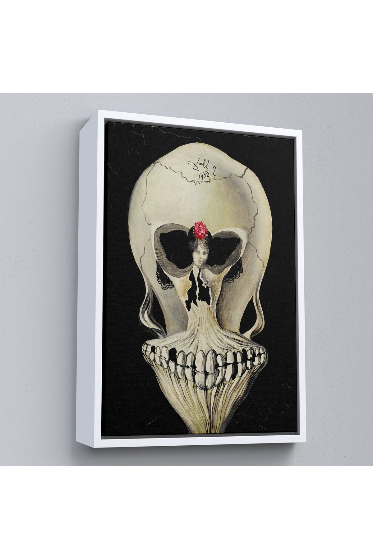 Jusoon Çerçeveli Salvador Dali - Balerin Ve Kafatası Tablo-7393