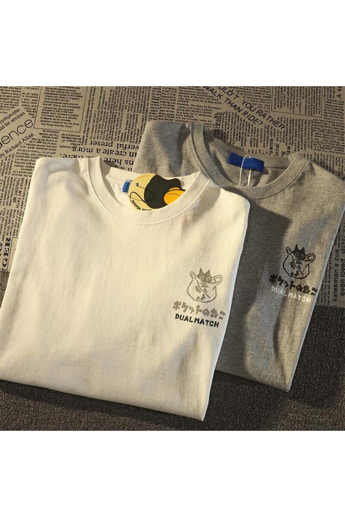 Köstebek-Beige Hiding Cat Dual Match Unisex T-Shirt 3