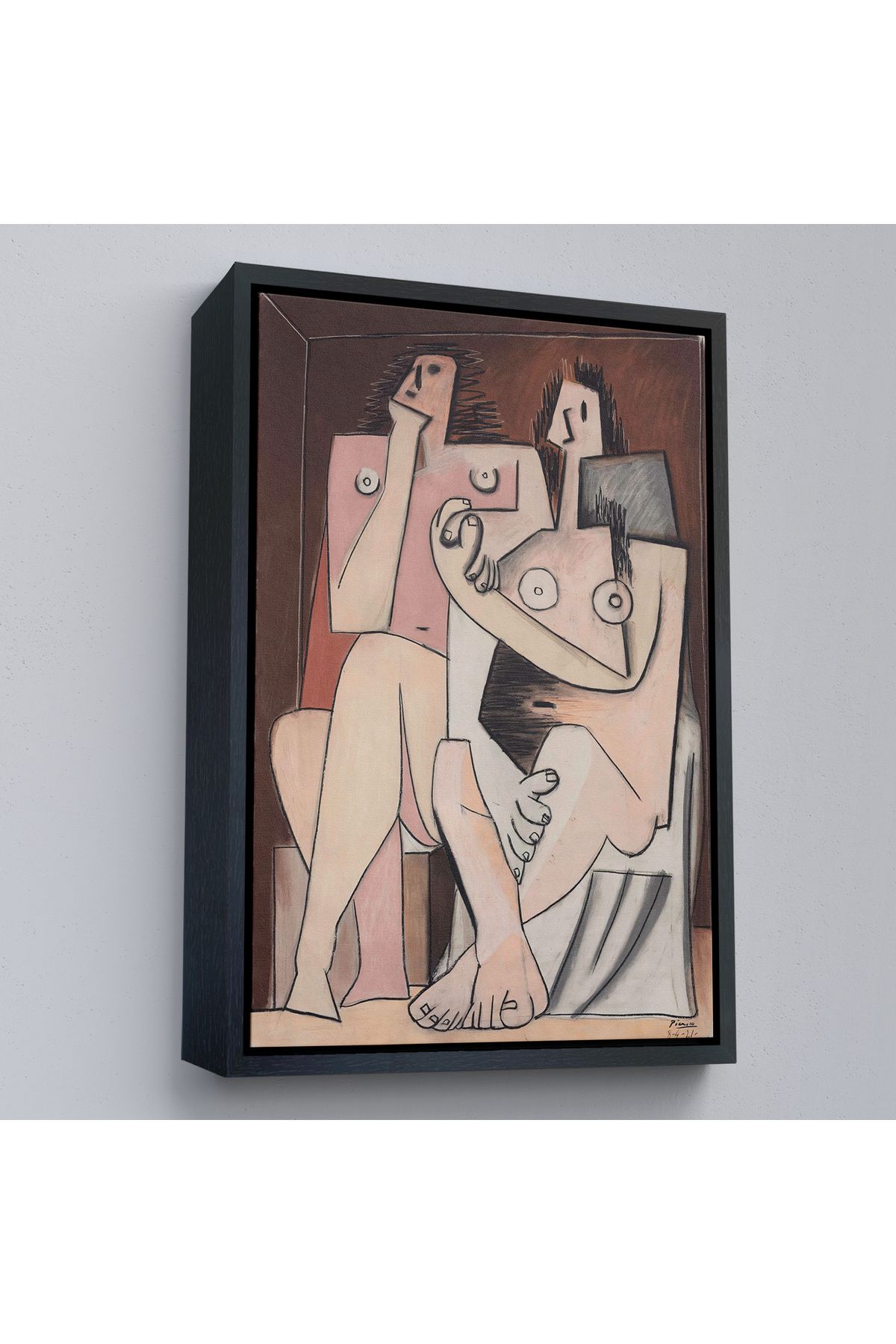 Doğal Bizden DB Çerçeveli Pablo Picasso - Adam Ve Kadın Soyut Tablosu - Homme Et Femme-7329