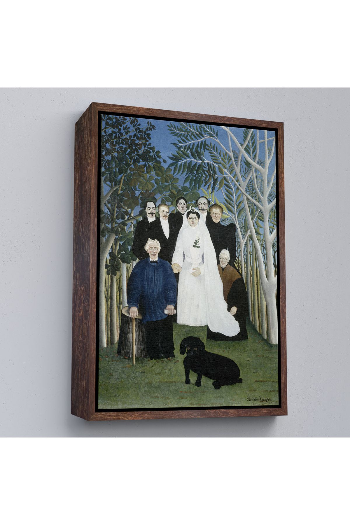 Jusoon Çerçeveli Henri Emilien Rousseau - Düğün Partisi Tablosu - The Wedding Party-7436