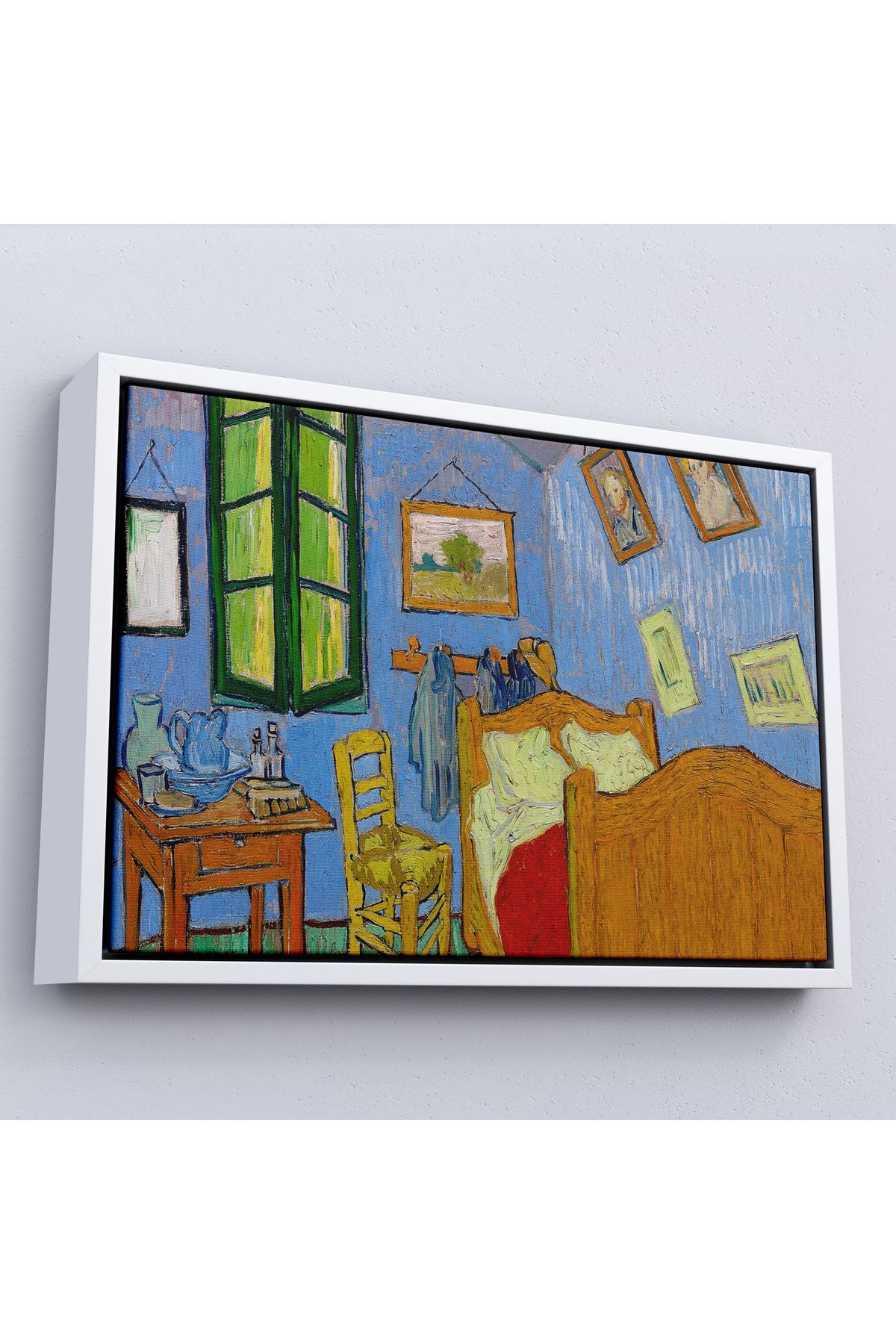 MOONFER Çerçeveli Vincent Van Gogh - Arles'Ta Yatak Odası Tablosu - Bedroom İn Arles-7160