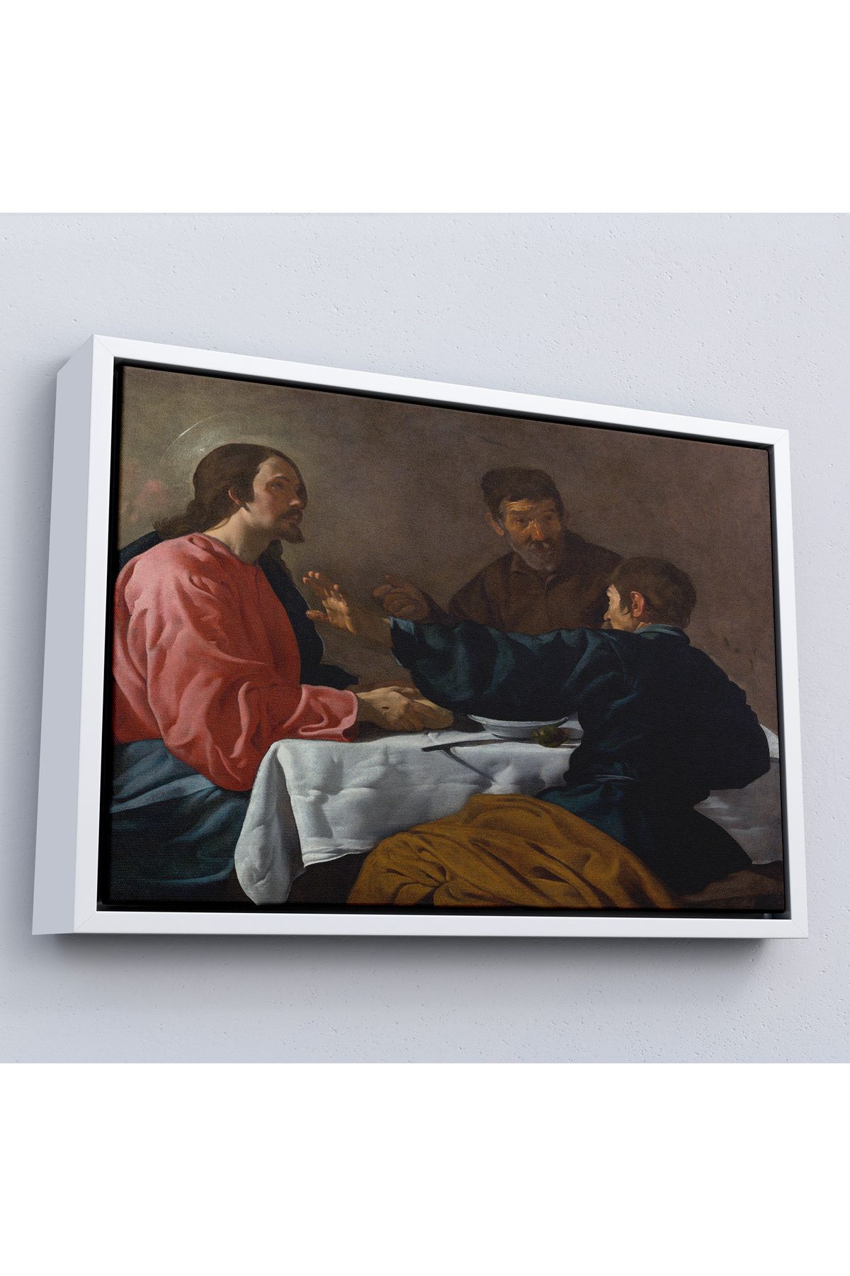 Jusoon Çerçeveli Diego Velázquez - Emmaus'Ta Akşam Yemeği Tablo - The Supper At Emmaus-7145