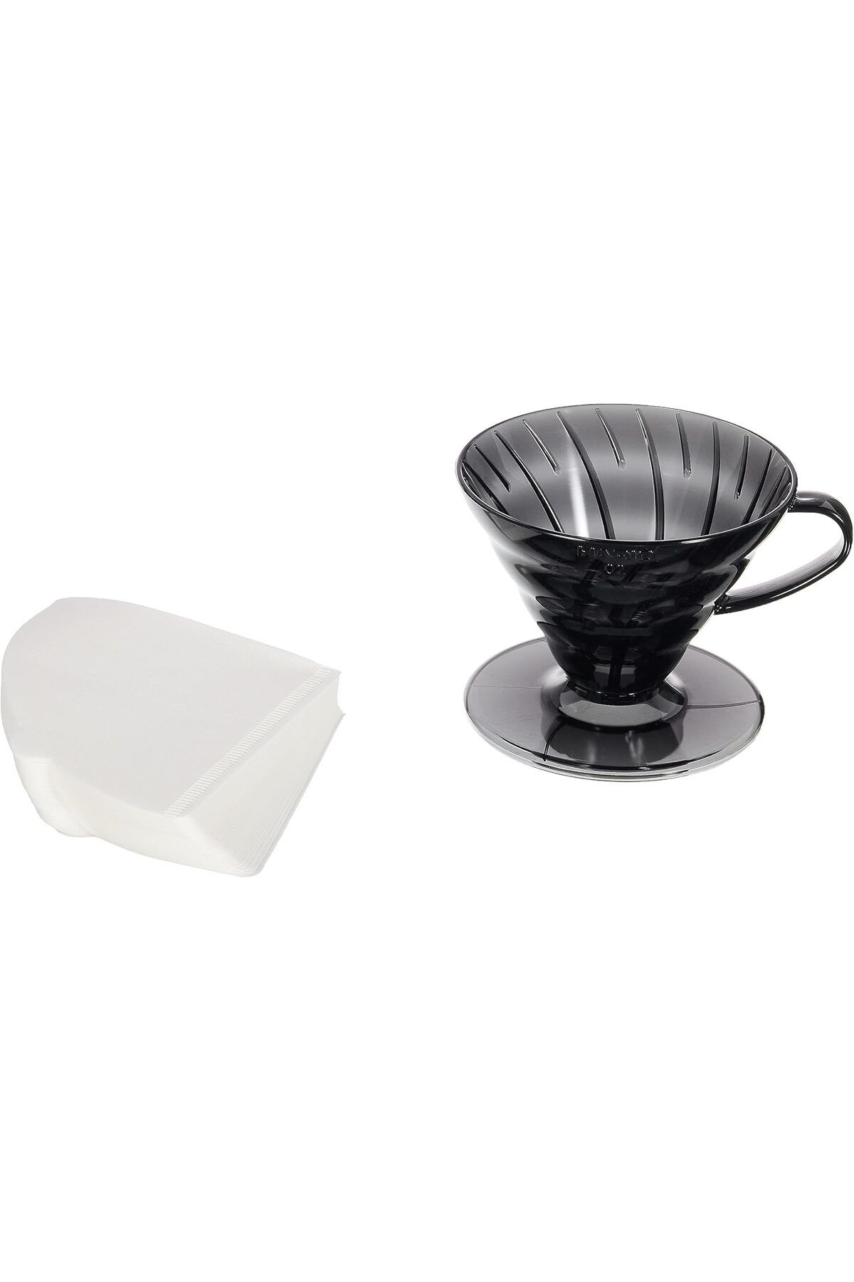 STOREMAX V60 02 Plastik Dripper ve 40’lı Filtre Kağıdı Seti, Siyah Şeffaf shpSt 1051066 Uyumlu