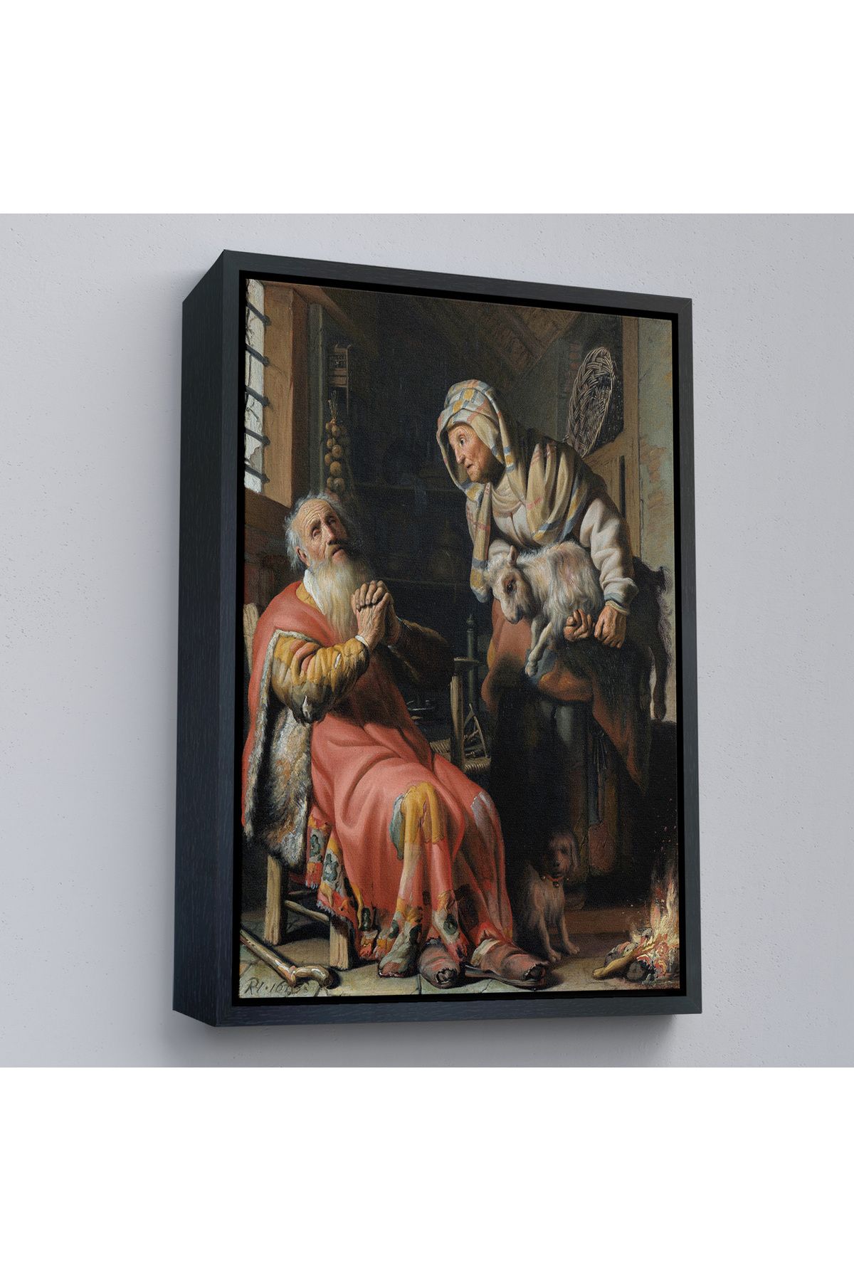Shoprit Çerçeveli Rembrandt - Tobit Ve Anna Çocuk İle Birlikte Tablo-7439