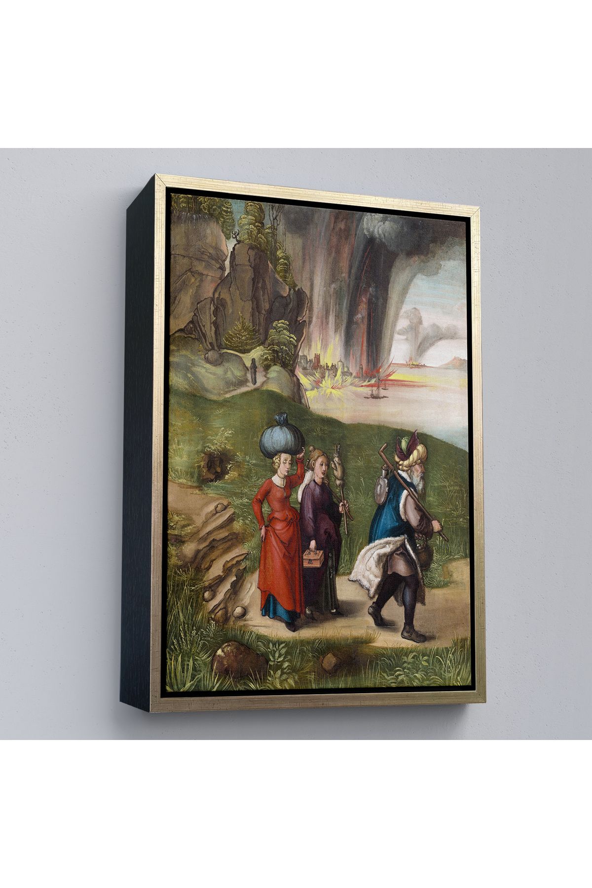 Shoprit Çerçeveli Albrecht Dürer - Lüt Ve Kızları Tablosu - Lot And His Daughters-7355