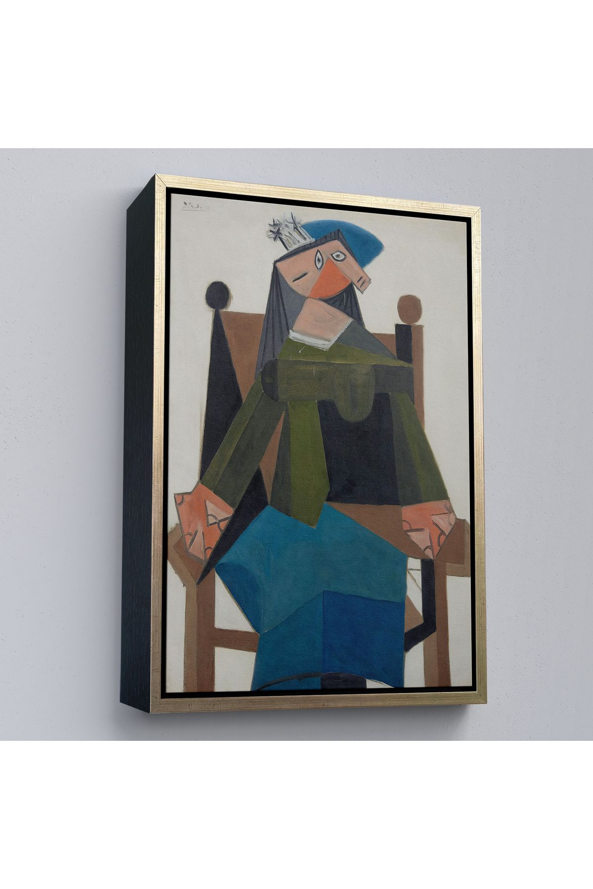 Yarımada Bahçe YB Çerçeveli Pablo Picasso - Koltukta Oturan Soyut Kadın Tablosu-7295