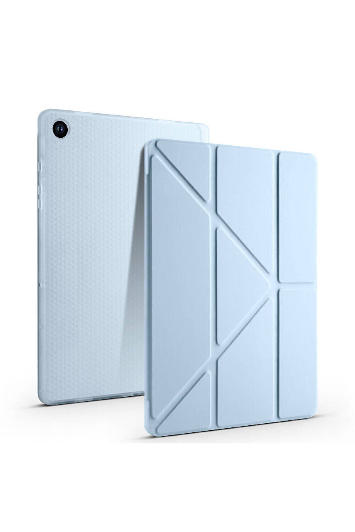 Hatreds-Galaxy Tab A9 Case with Folding Pen Compartment Tri Folding Stand Cover with Sleep Mode 4