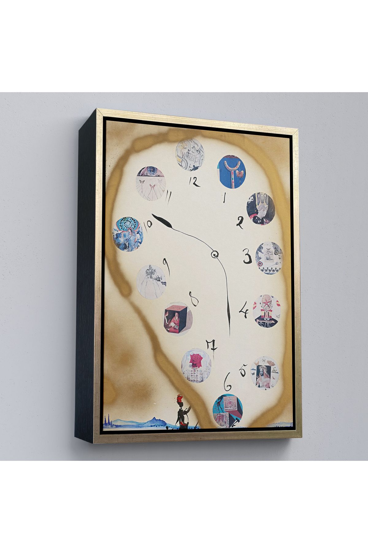 MOONFER Çerçeveli Salvador Dali - Horloge Tablo-7396