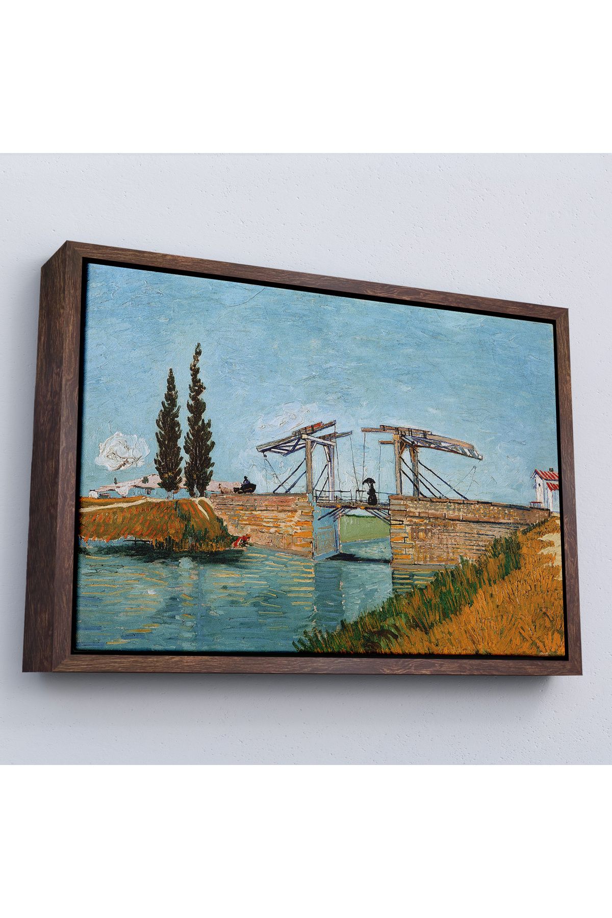 MOONFER Çerçeveli Vincent Van Gogh Arles'Taki Langlois Köprüsü Tablo - Langlois Bridge At Arles-7171