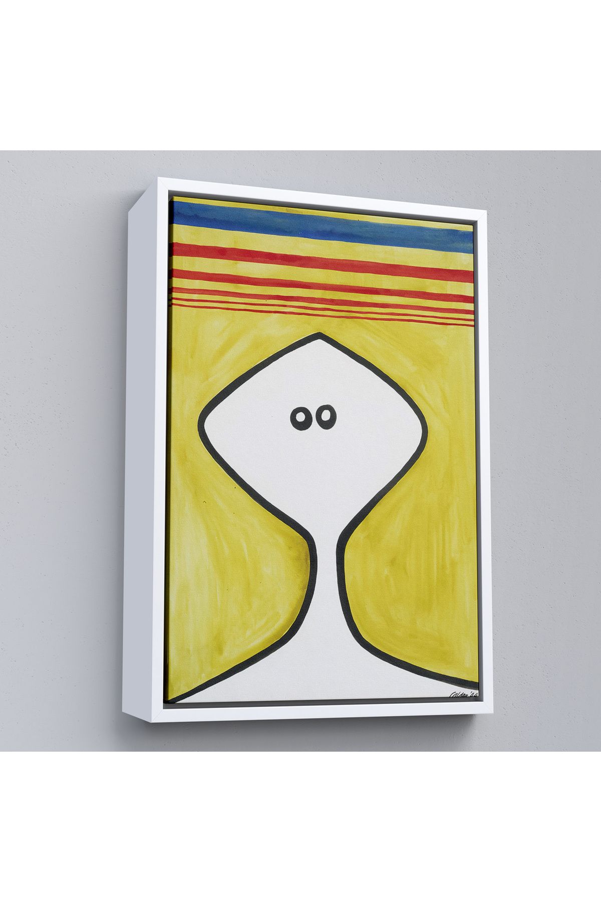 Atik Tasarım Çerçeveli Alexander Calder - Soyut Kafa Tablosu - Head-7321