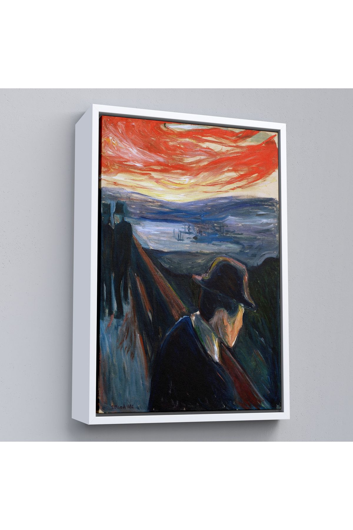 MOONFER Çerçeveli Edvard Munch - Çaresizlik Tablosu - Despair-8108