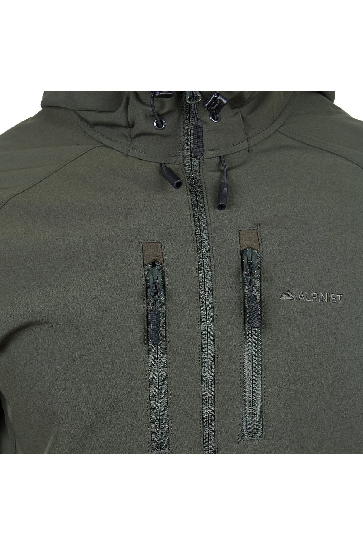 Alpinist-معطف خارجي للرجال من Peak Softshell باللون الكاكي (500401) 3