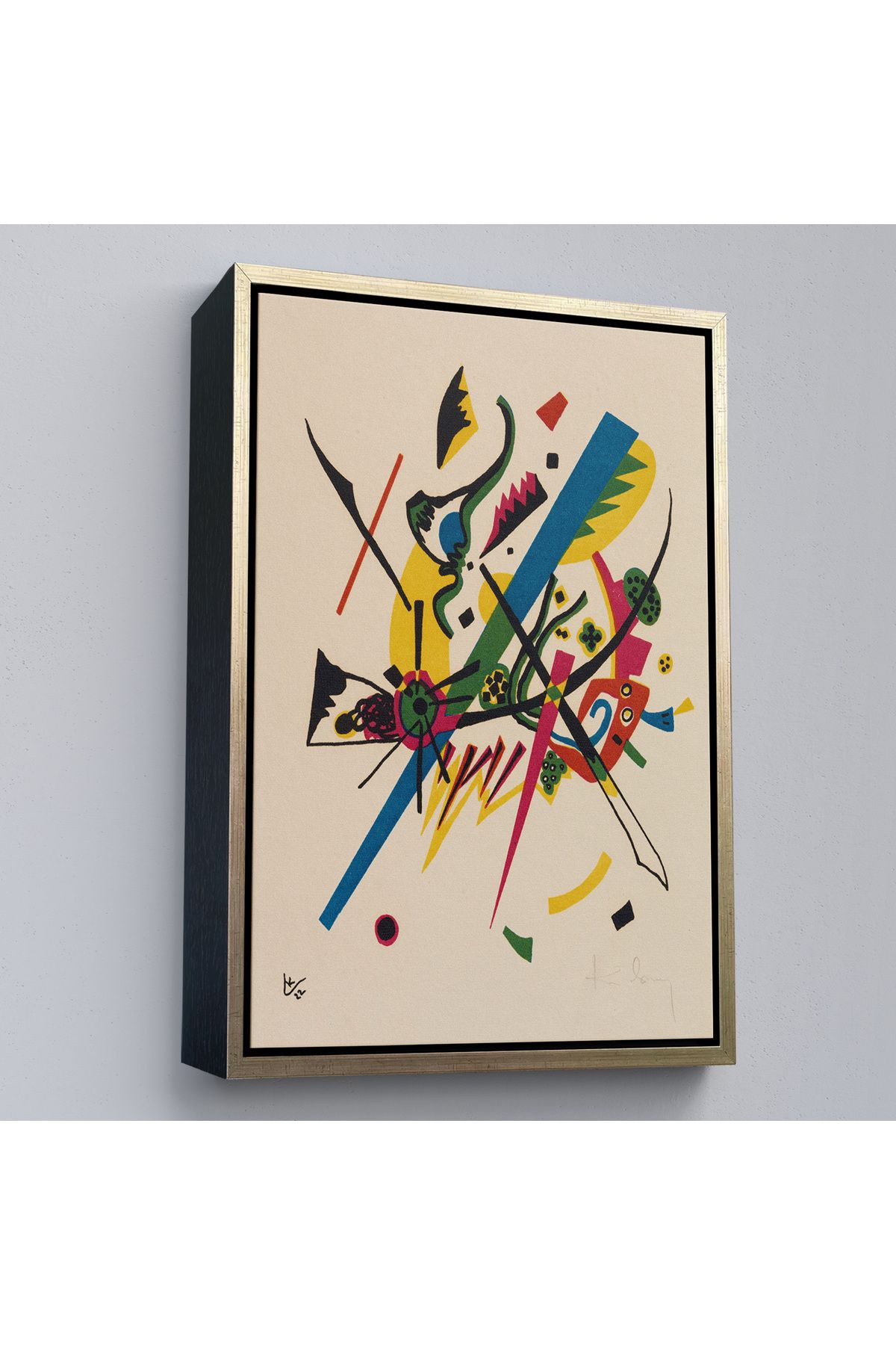 Shoprit Çerçeveli Wassily Kandinsky - Küçük Dünyalar Tablosu - Small Worlds-7495