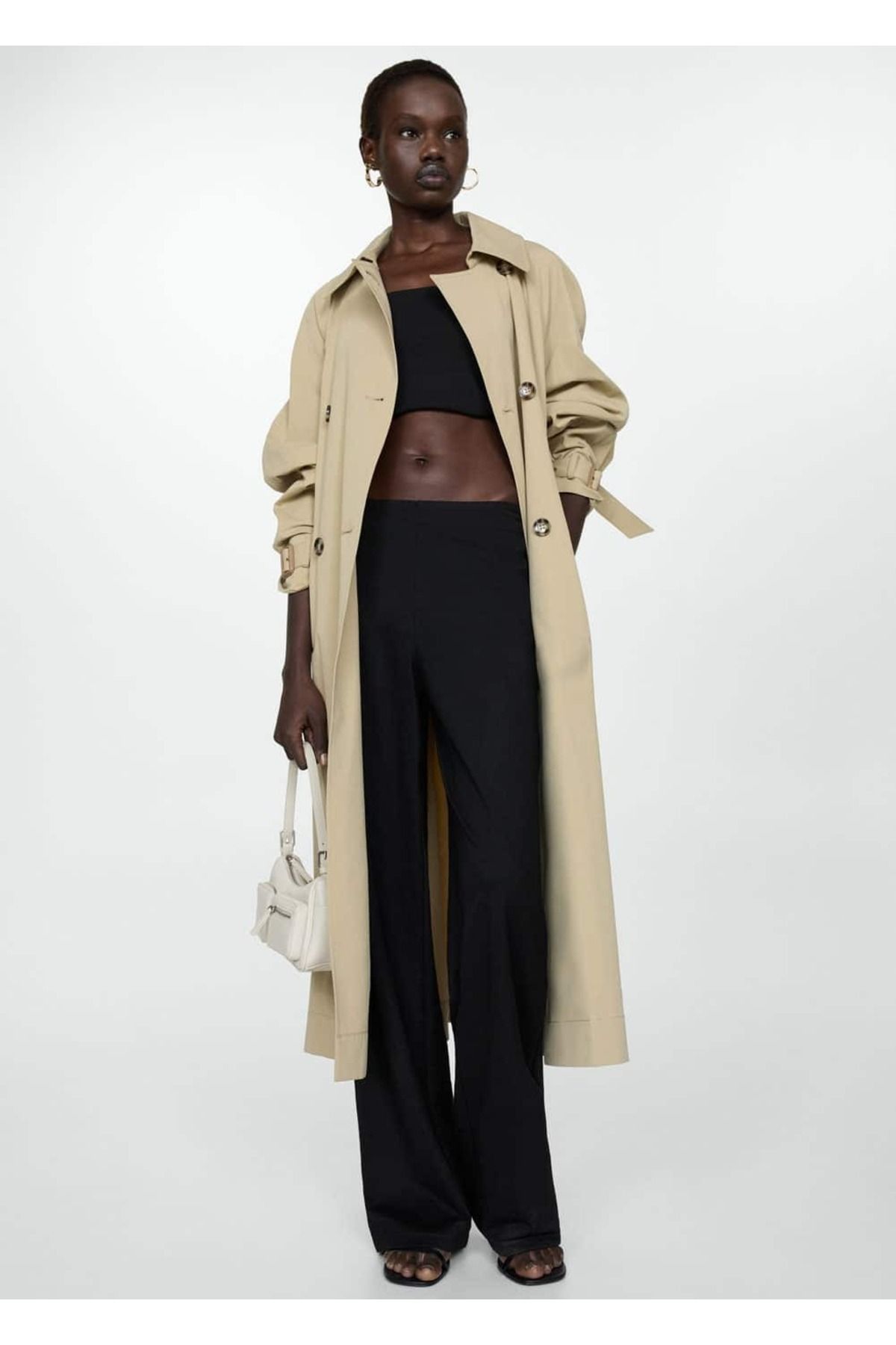 MANGO Woman-Straight Cut Draped Pants 7