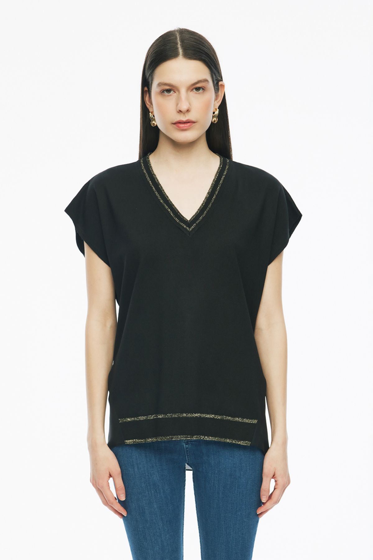 Perspective-Black Illas Women's Knitwear Blouse 1