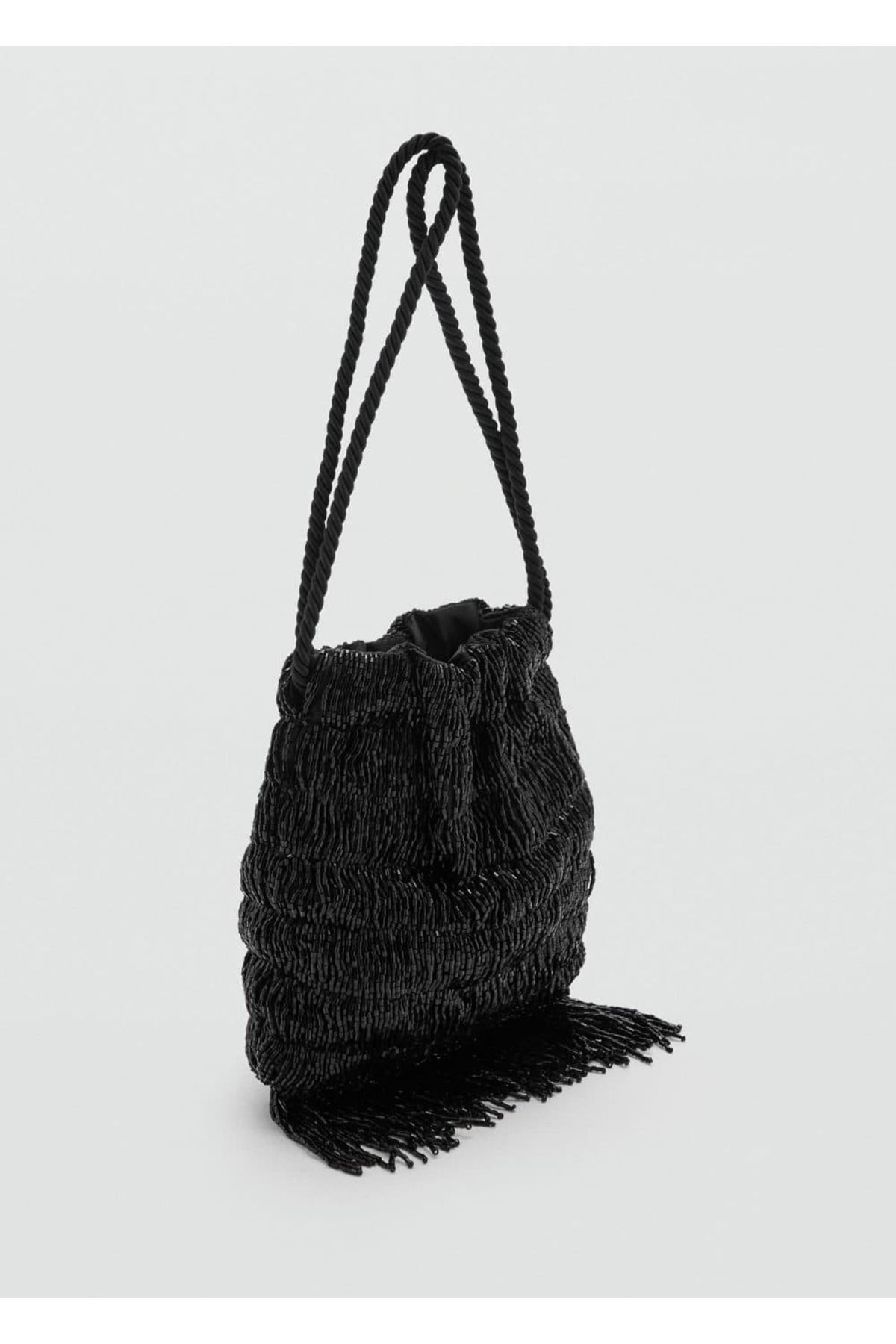MANGO Woman-Fringed Beaded Bag 1