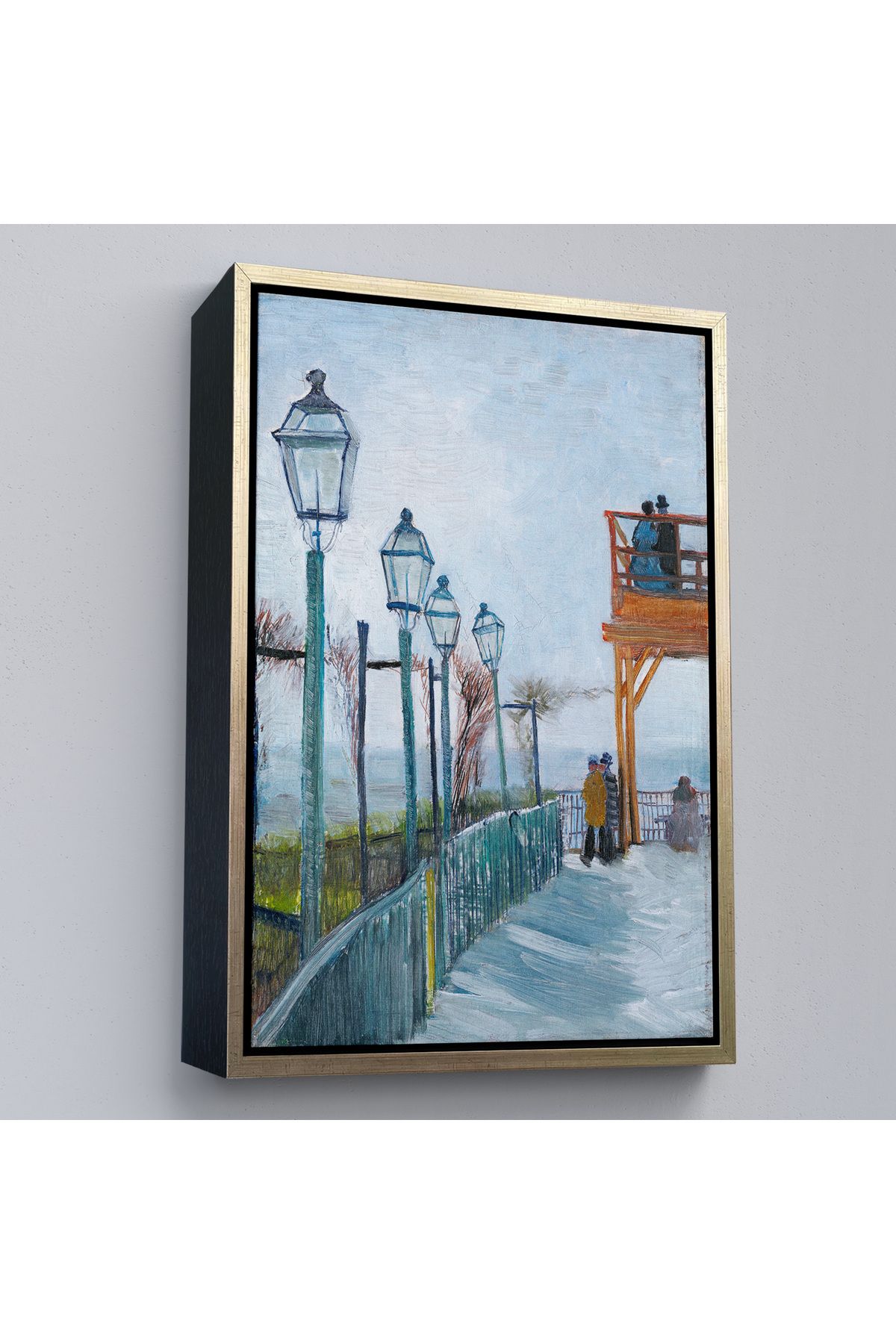 Atik Tasarım Çerçeveli Vincent Van Gogh -Moulin De Blute-Fin Montmartre'Deki Terastablo-7454