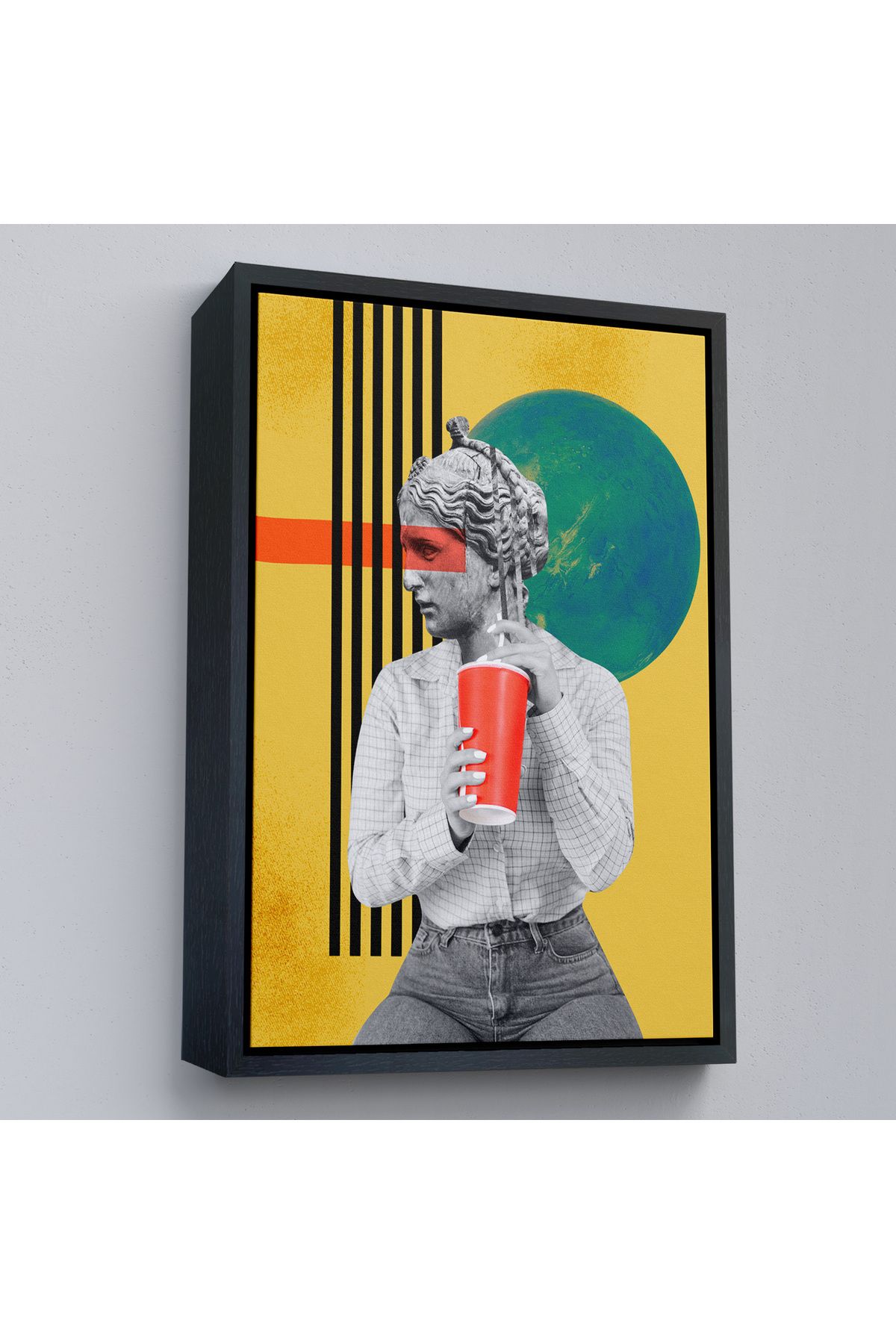 Shoprit Çerçeveli Pop Art Soyut Kadın Tablosu-7875