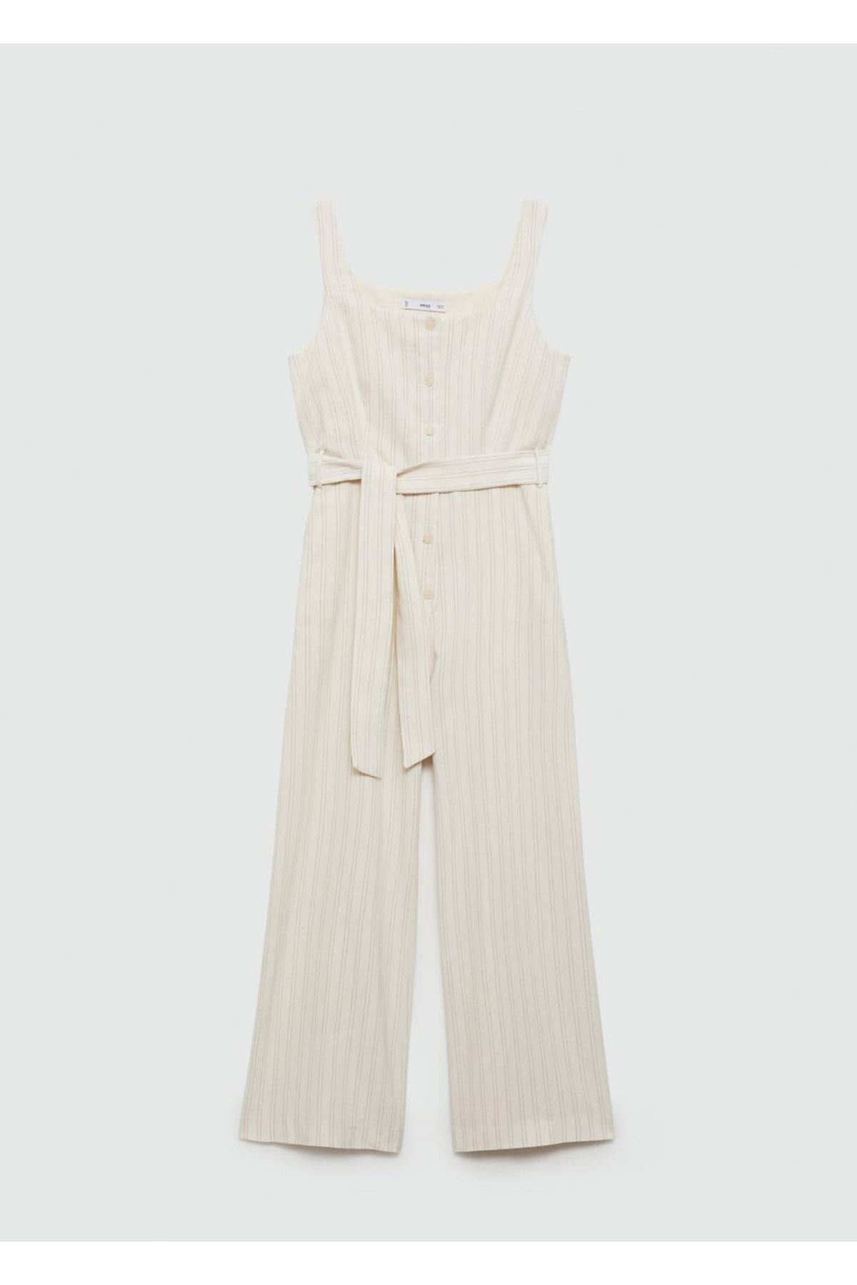 MANGO Woman-Csíkos masnis jumpsuit 3