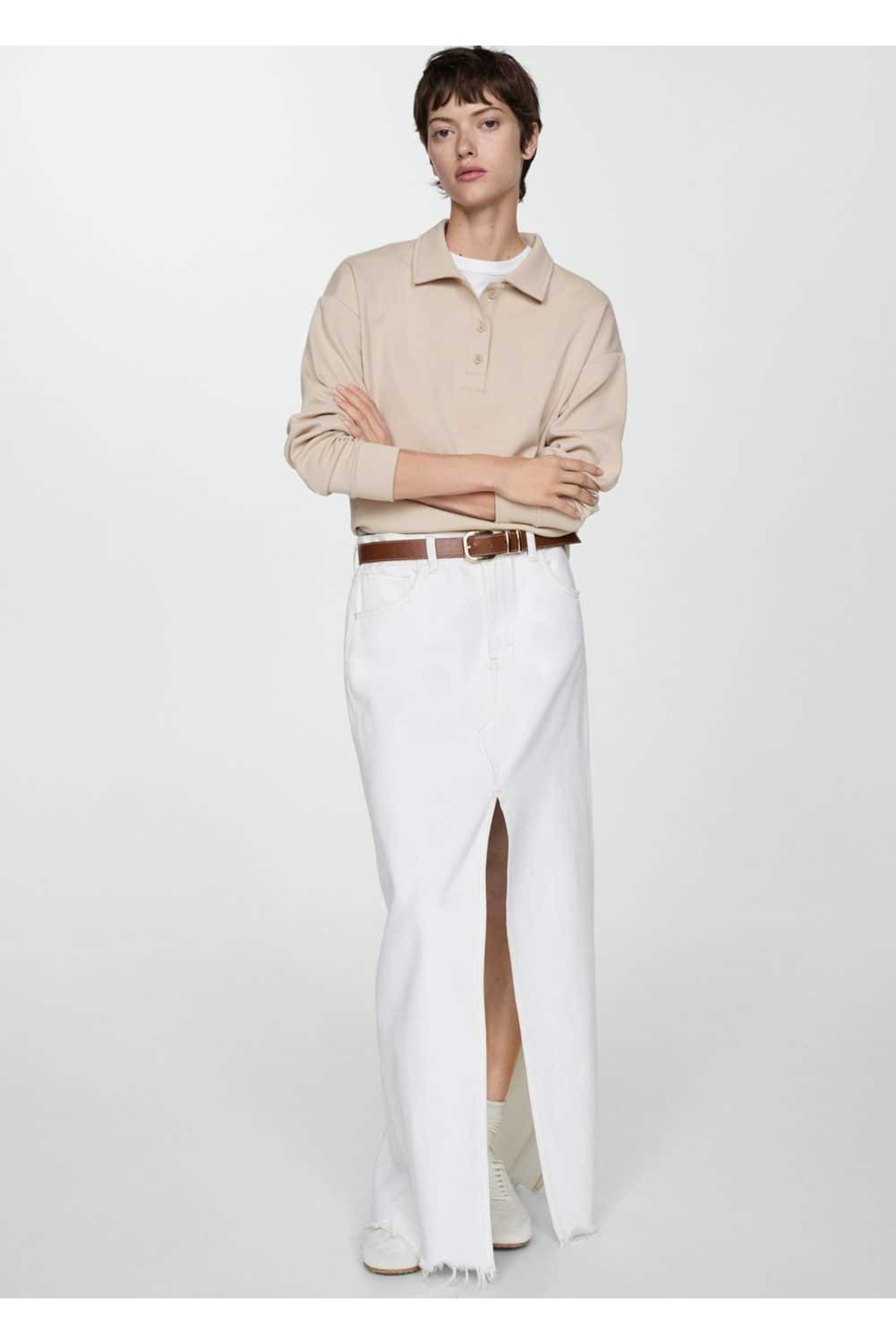 MANGO Woman-Polo Neck Sweatshirt 6