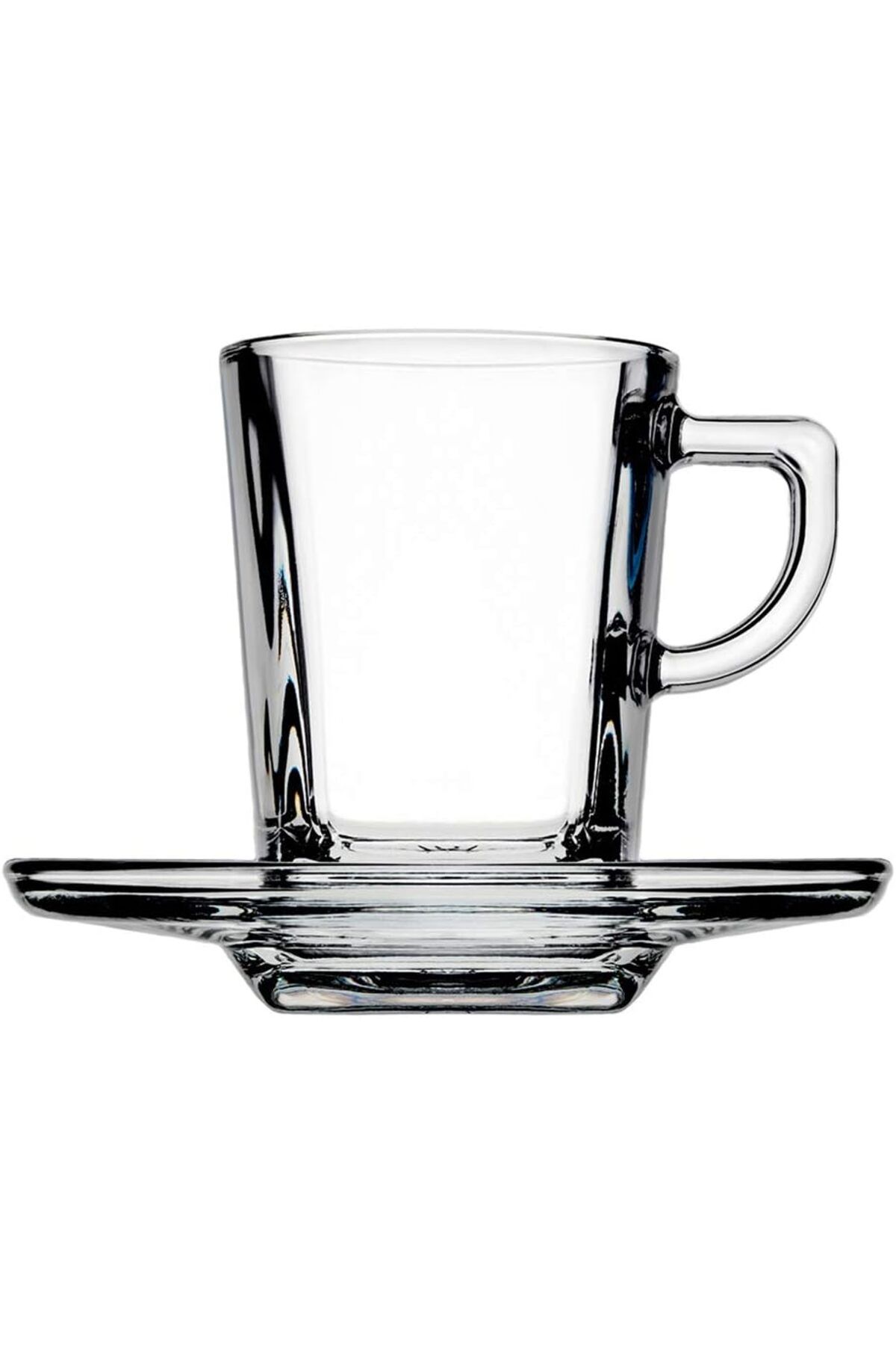 STOREMAX srhtDS Carre' Service Espressotassen mit Teller, Glas, Transparent, 6 Stück Desing 266450