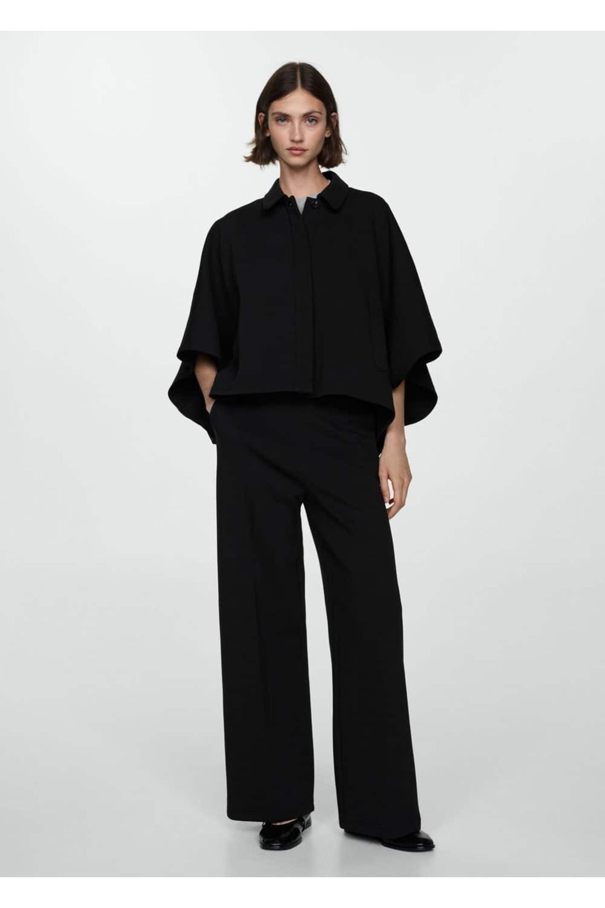 MANGO Woman-Cloak Style Jacket with Buttons 2