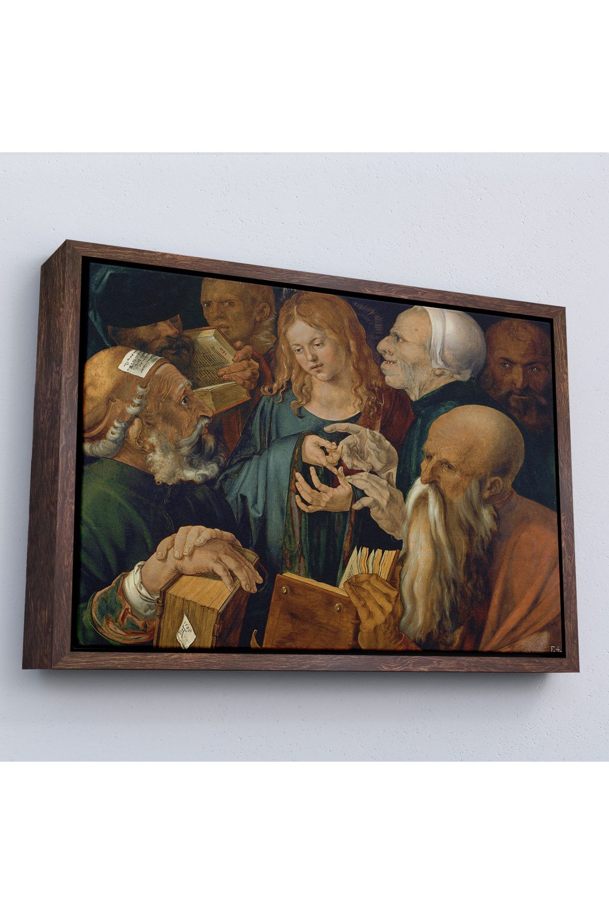 Jusoon Çerçeveli Albrecht Dürer - Doktorlar Arasında İsa Tablosu --7255