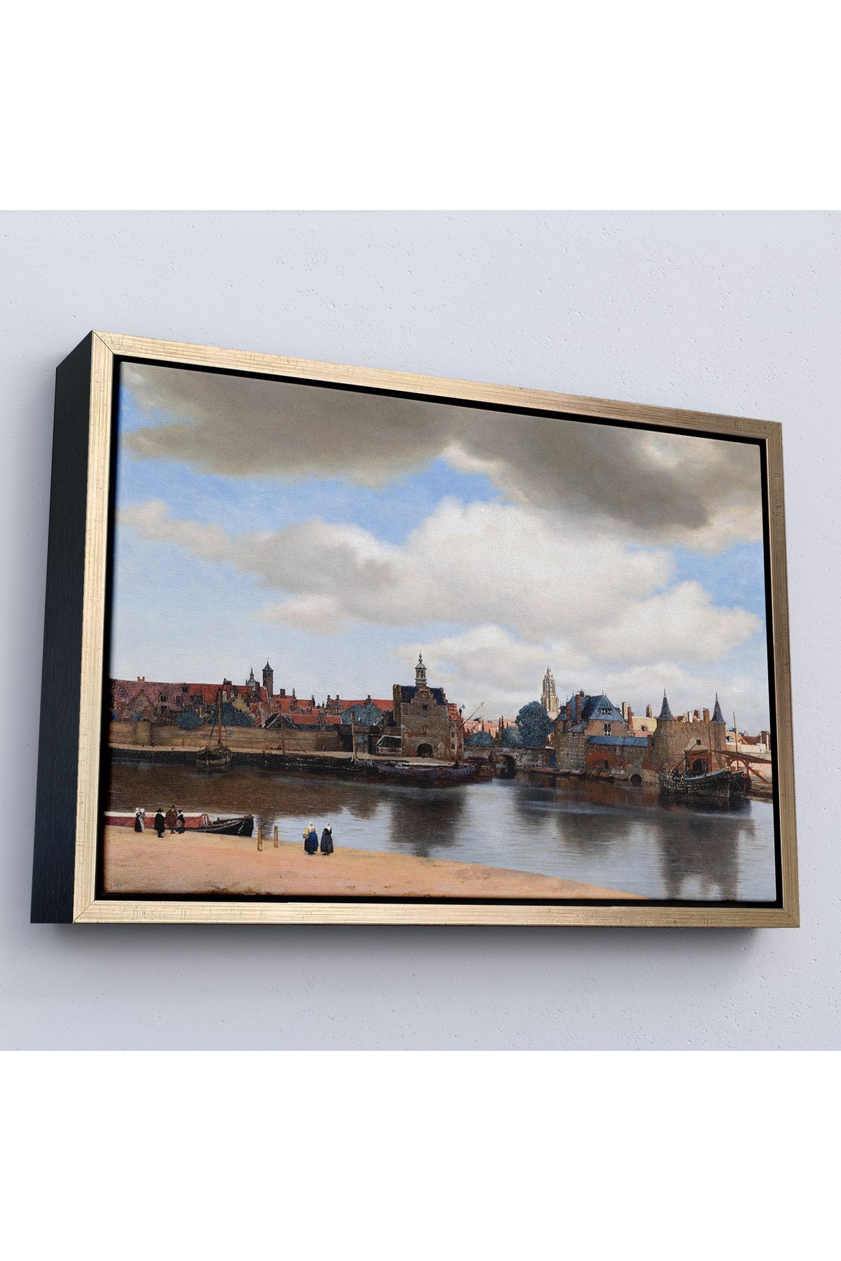 MOONFER Çerçeveli Johannes Vermeer - Delft Manzarası Tablı - View Of Delft-7178