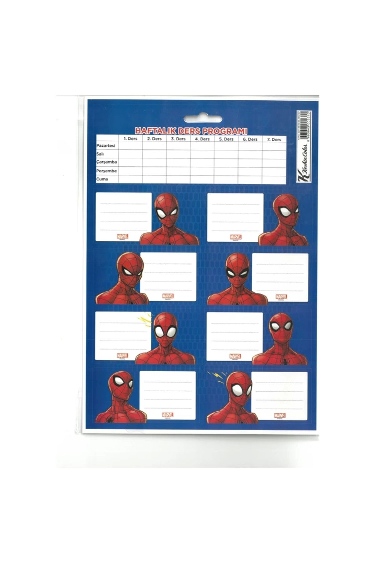 SPIDERMAN-School Label with Course Schedule 3 pcs 1