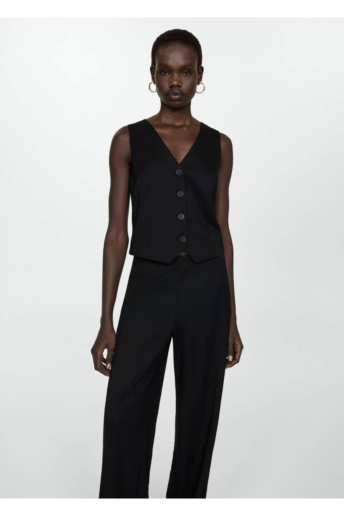 MANGO Woman-Straight Cut Draped Pants 5