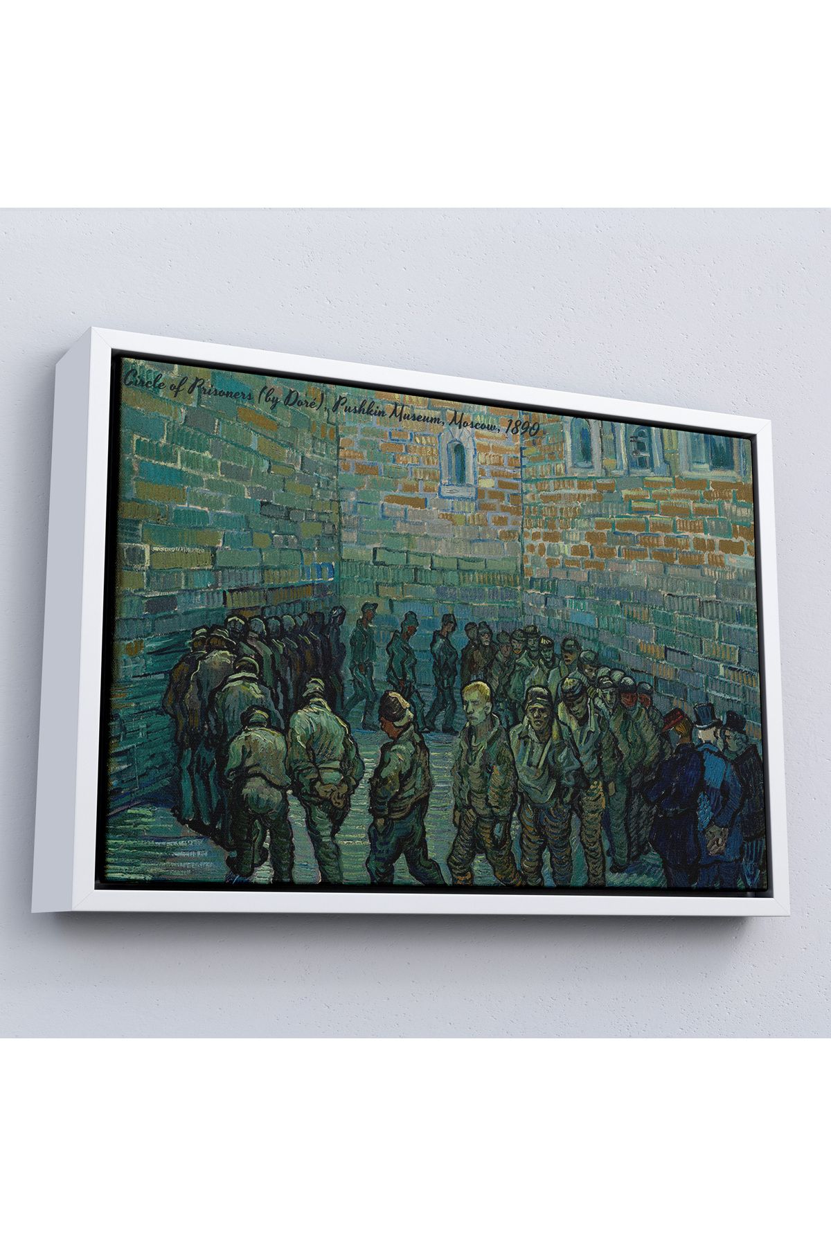 MOONFER Çerçeveli Vincent Van Gogh Tutuklular Çemberi Tablo - Prisoners' Round-7180