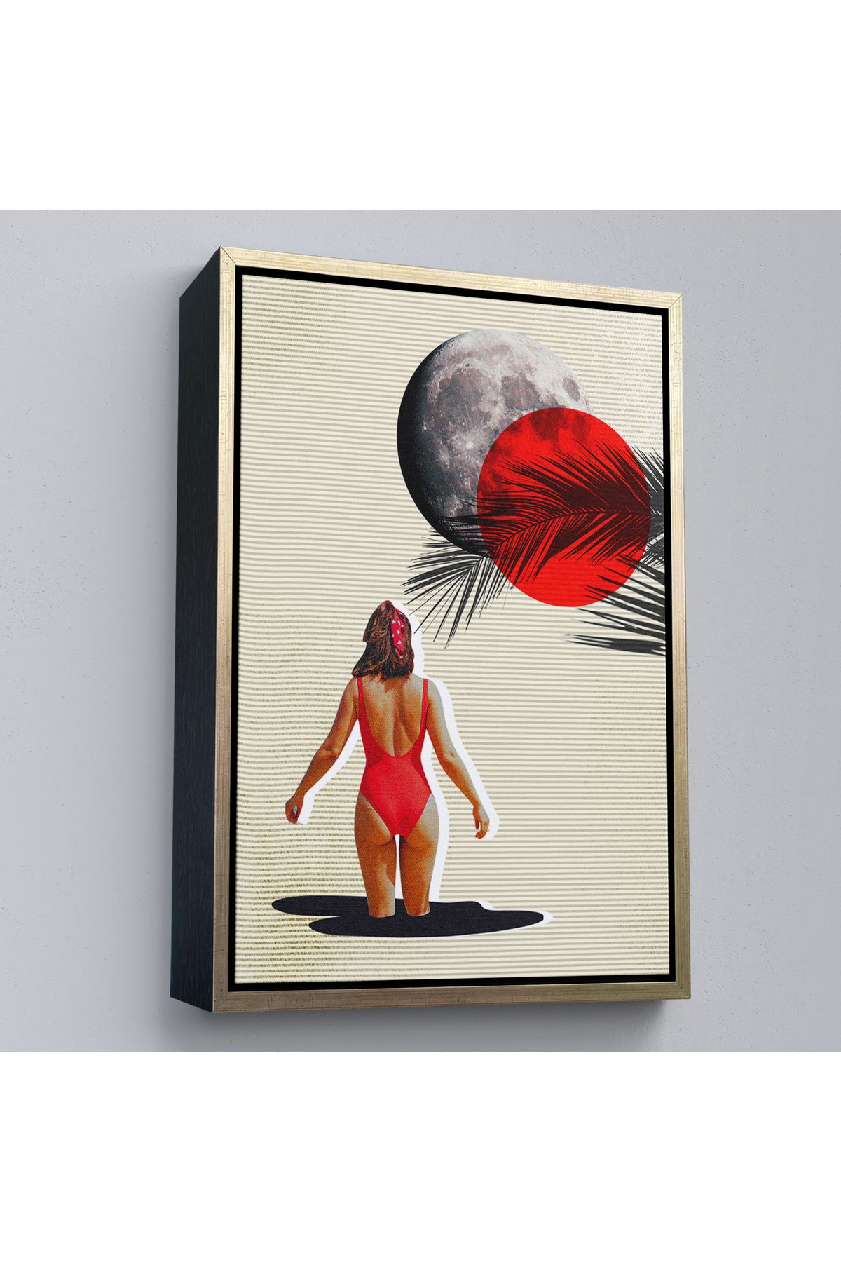 Doğal Bizden DB Çerçeveli Mayolu Kadın Pop Art Tablosu-7874