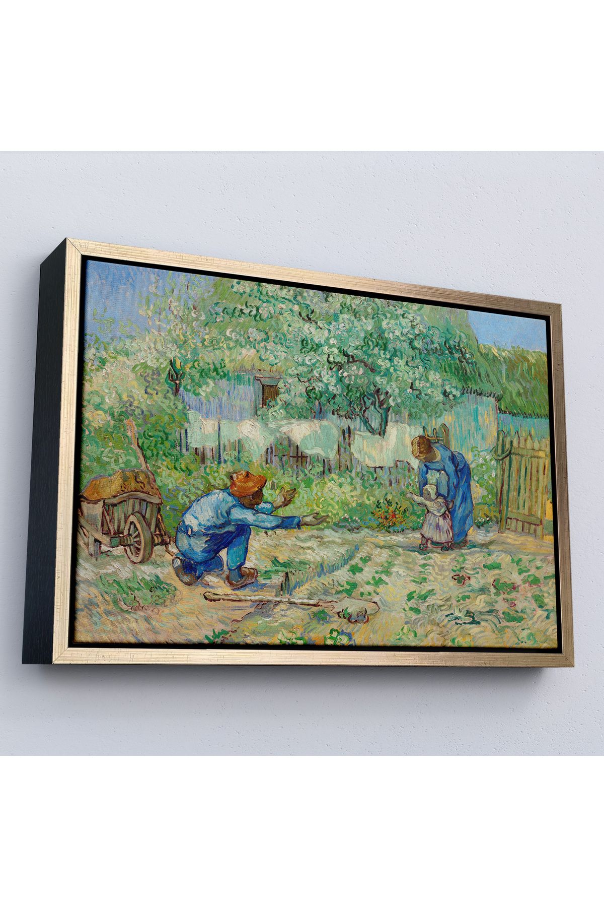 Doğal Bizden DB Çerçeveli Vincent Van Gogh - Millet'Den Sonra İlk Adımlar Tablo - First Steps-7164