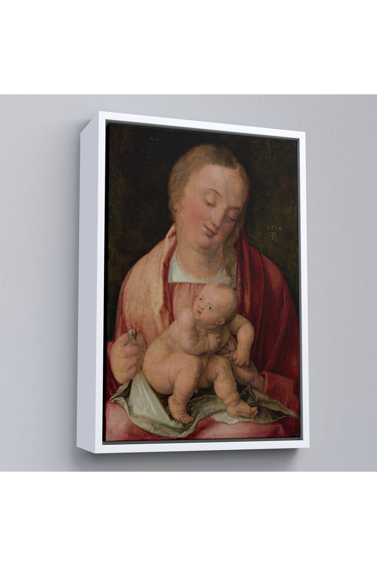 Atik Tasarım Çerçeveli Albrecht Dürer -  Ve Çocuk Tablosu - Virgin And Child-7483