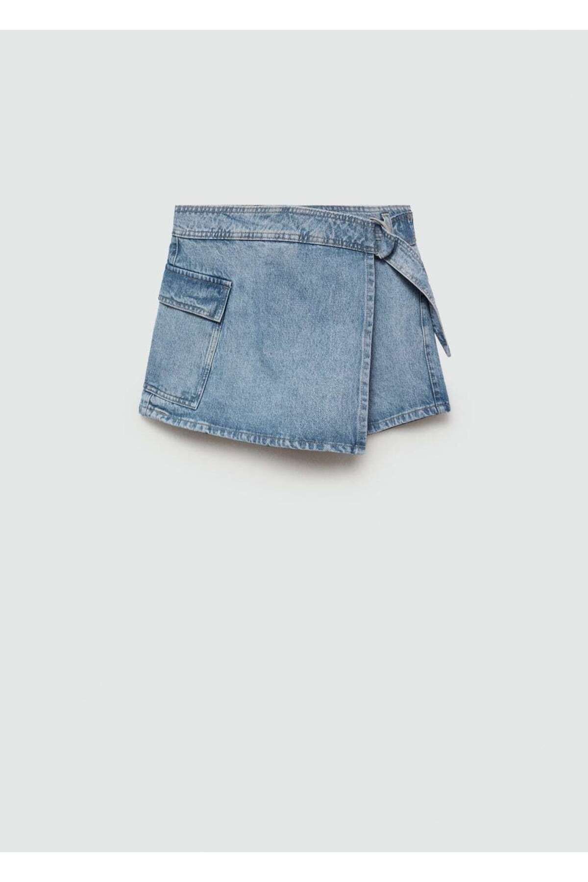 MANGO Woman-Fusta pantaloni din denim 3