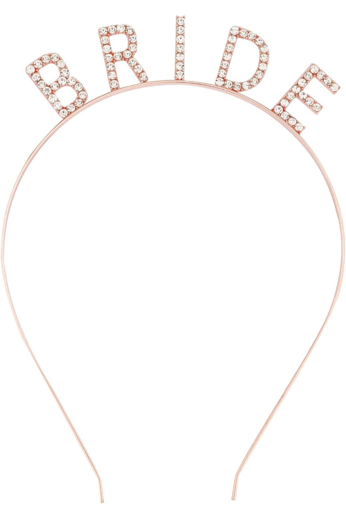 Avantaj Kapıda ® Rose Gold Renk Bekarlığa Veda Kristal Taş Bride Tacı İthal 16x10 cm (Parti Temalı)