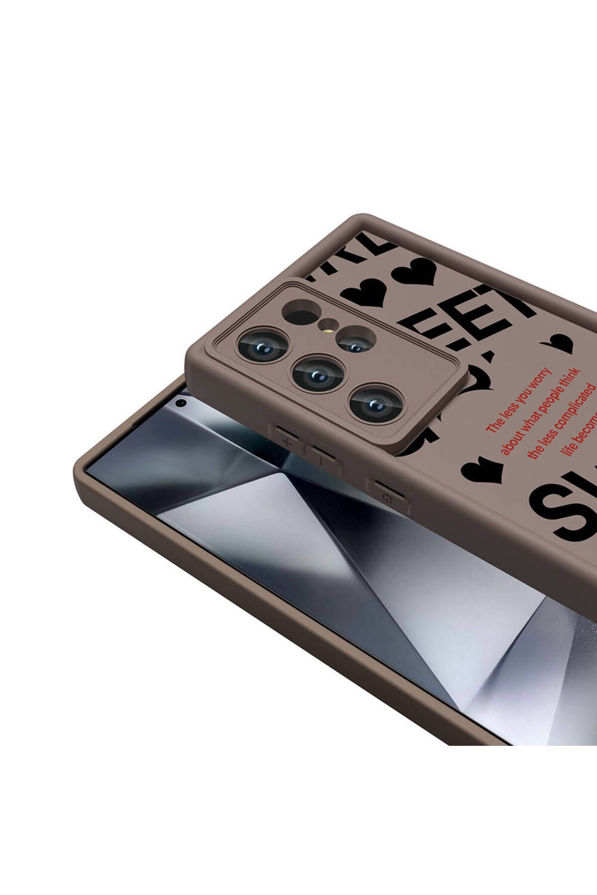 Ardemix-حافظة هاتف Galaxy S24 Ultra مع حماية للكاميرا وطباعة على السطح الخلفي وغطاء أنيق - بني داكن 8