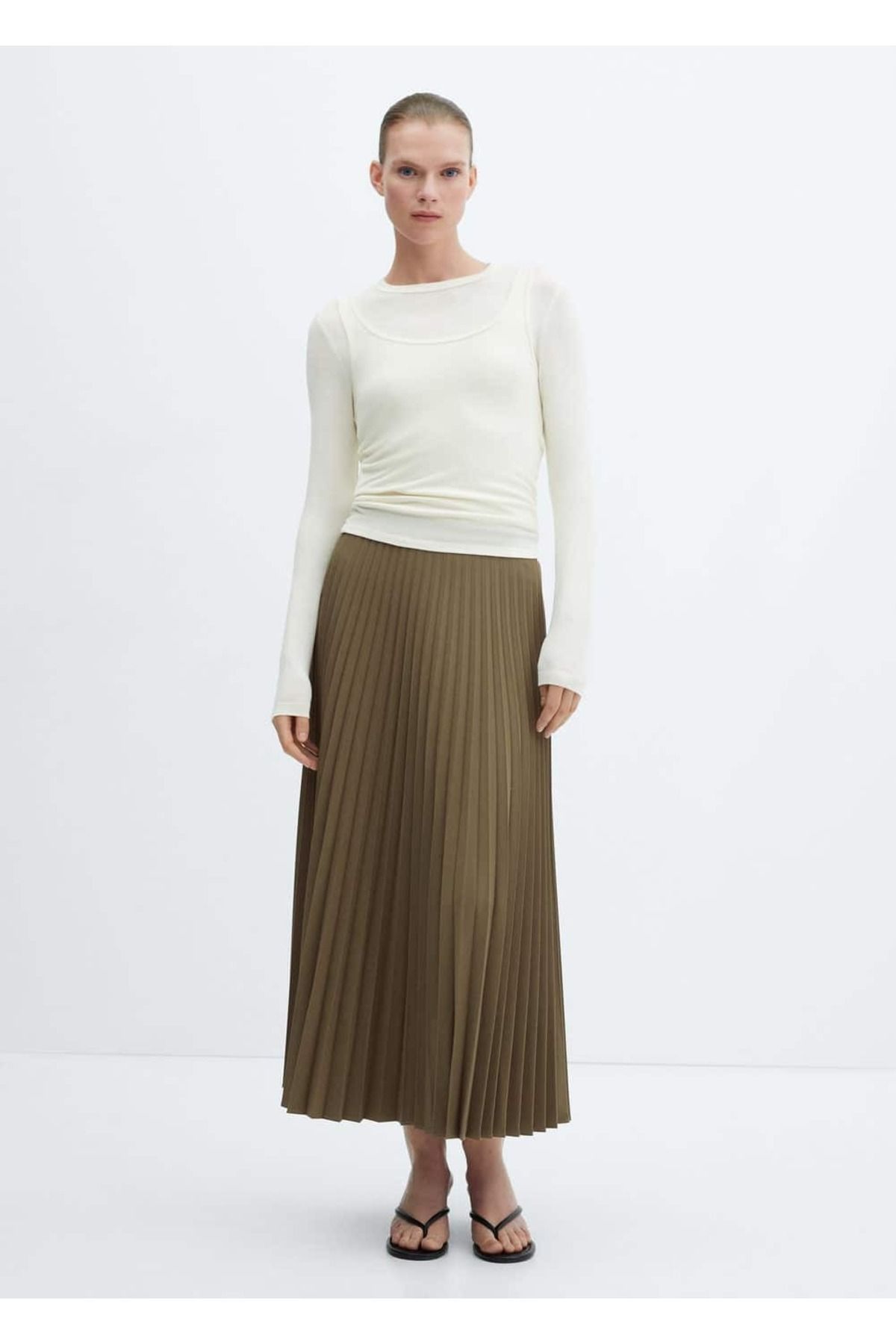 MANGO Woman-Long Pleated Ethics 2