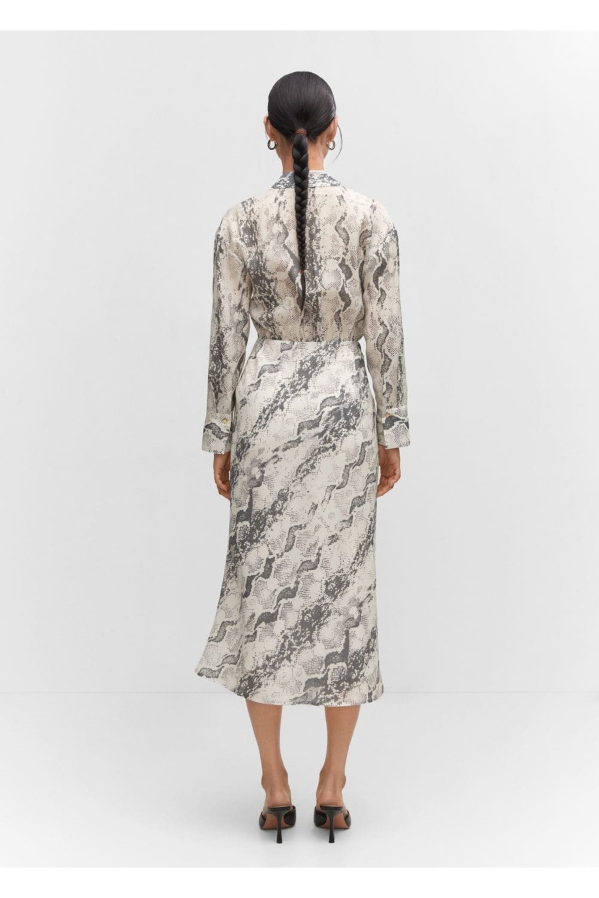 MANGO Woman-Snake patterned lyocell dress 4