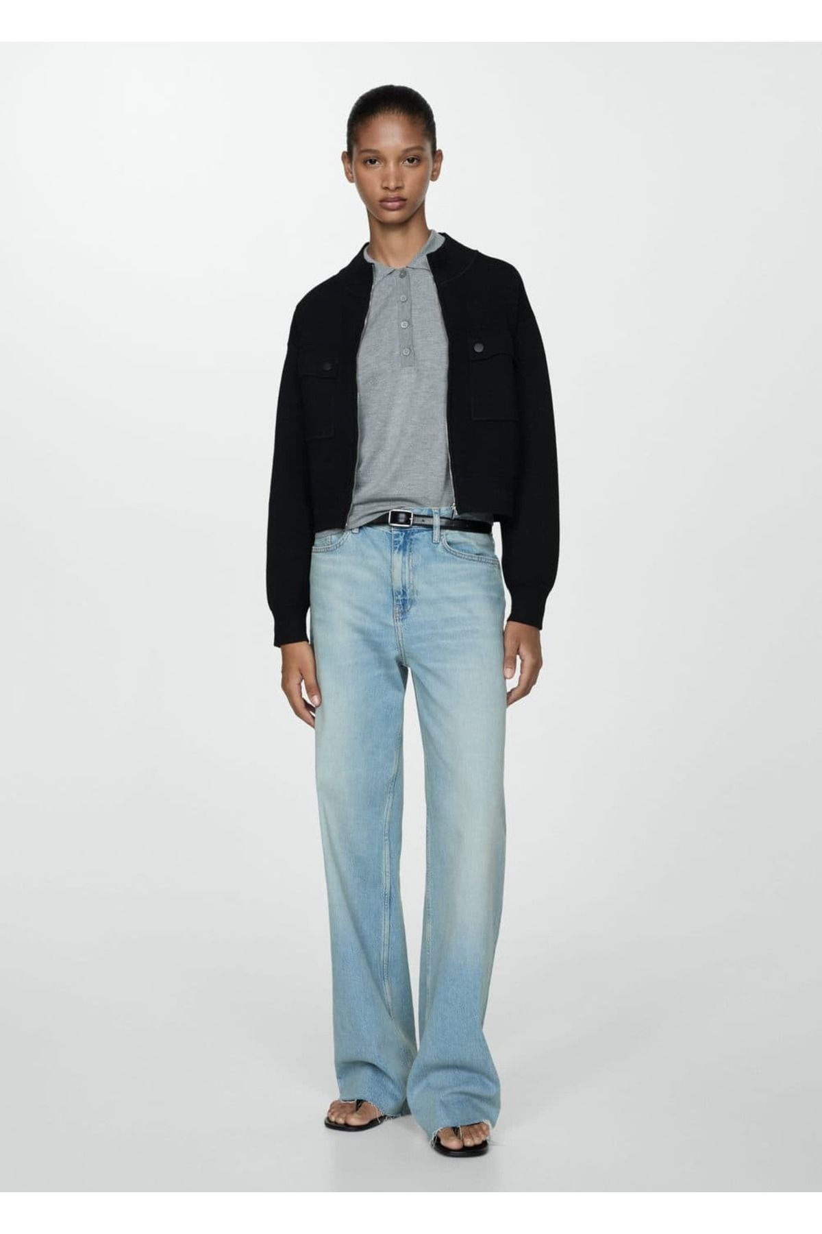 MANGO Woman-Knitwear Jacket with Pockets 2