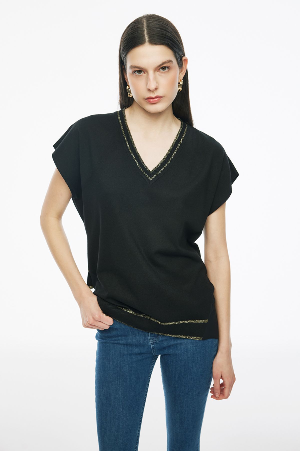 Perspective-Black Illas Women's Knitwear Blouse 3