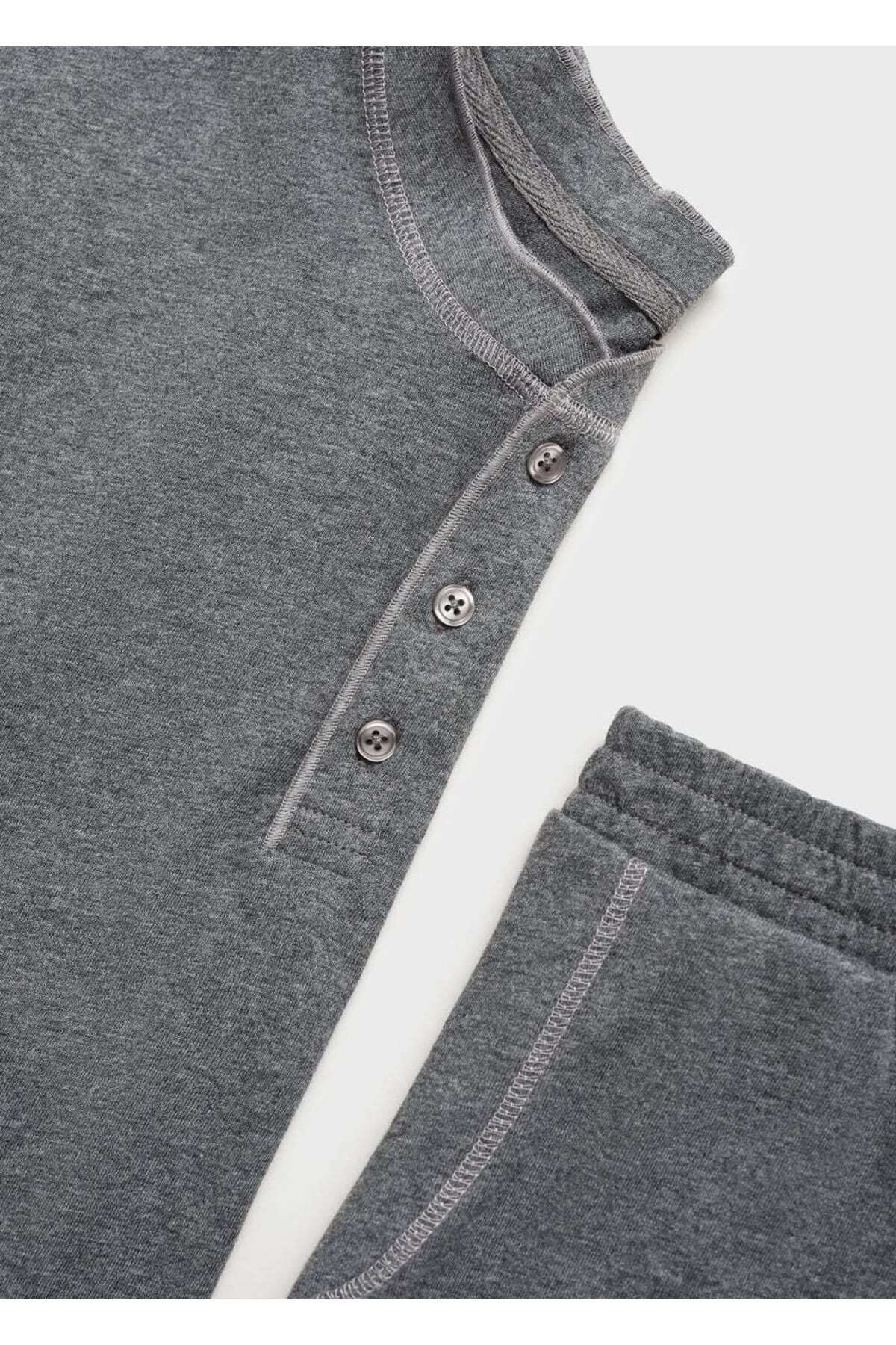 %100 Pamuklu Uzun Pijama Takımı - 6