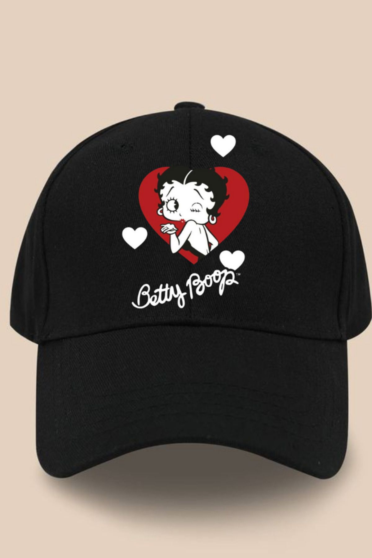 BAREM BUTİK Barem Butik  Betty Boop Siyah Şapka