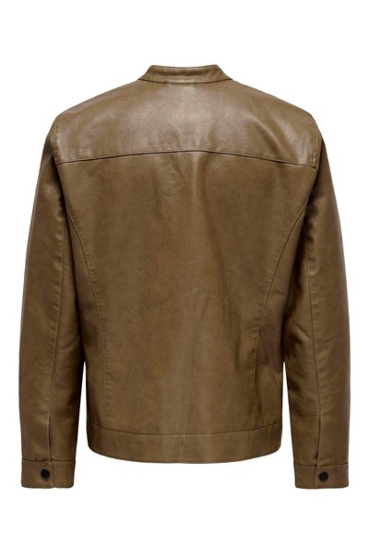 Only & Sons-Onsmike Pu Racer Men's Leather Coat and Jacket - Otw Vd Noos 22012339   Demitasse 2