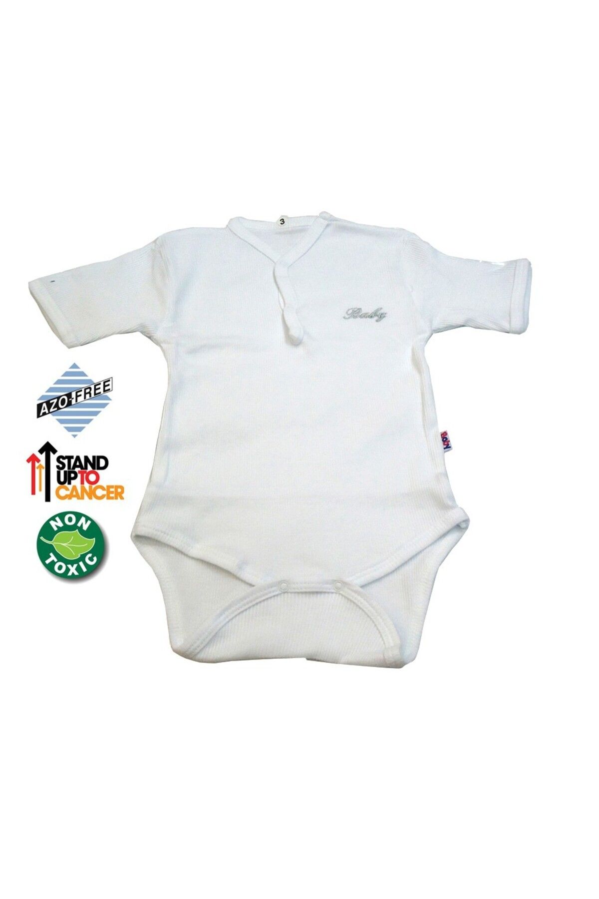 Sema Baby ASFSTORE Sema Baby Yarım Kol Kaşkorse Badi (Body) - Beyaz 18-24 Ay