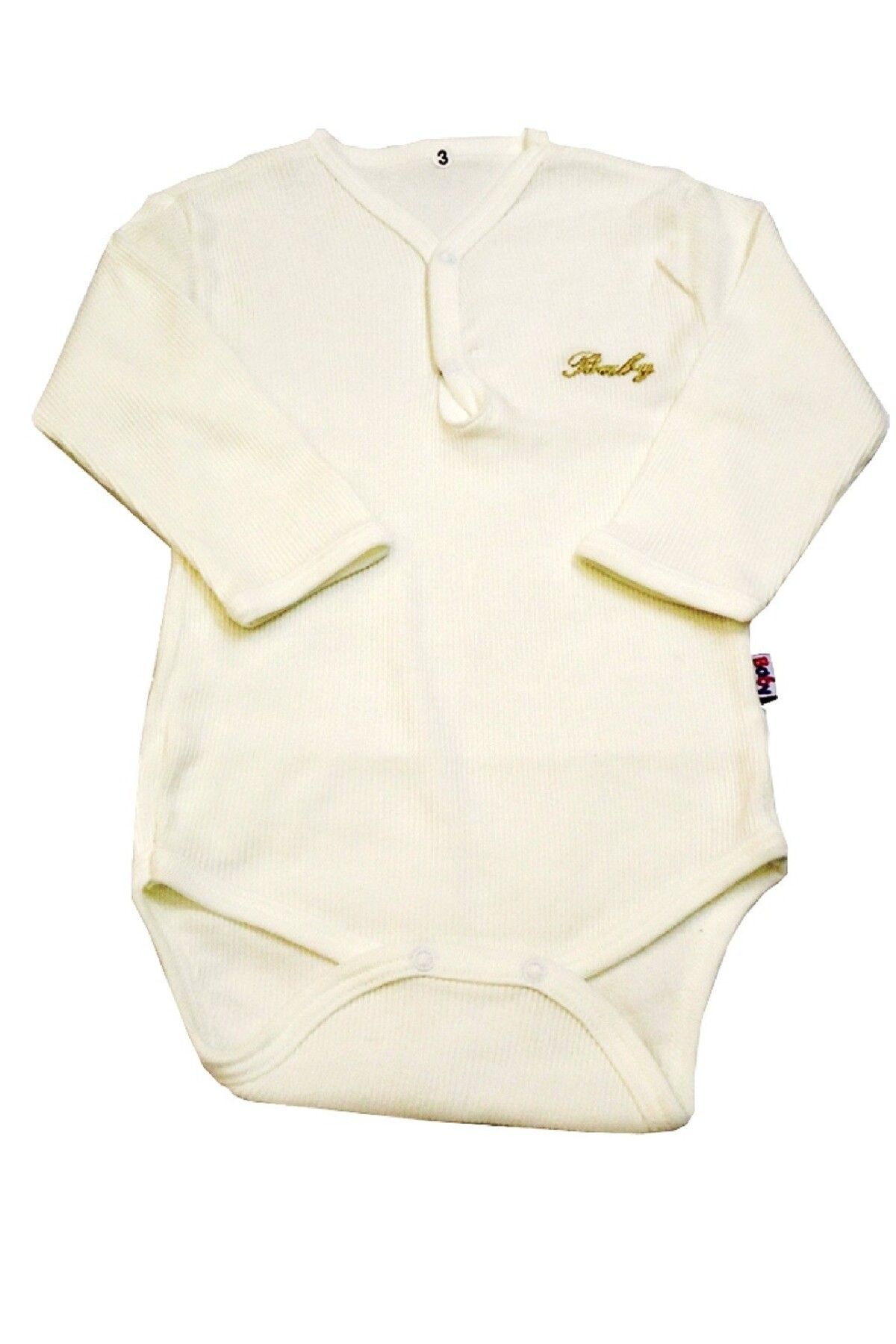 Sema Baby ASFSTORE Sema Baby Uzun Kol Kaşkorse Badi (Body) - Ekru 0-6 Ay