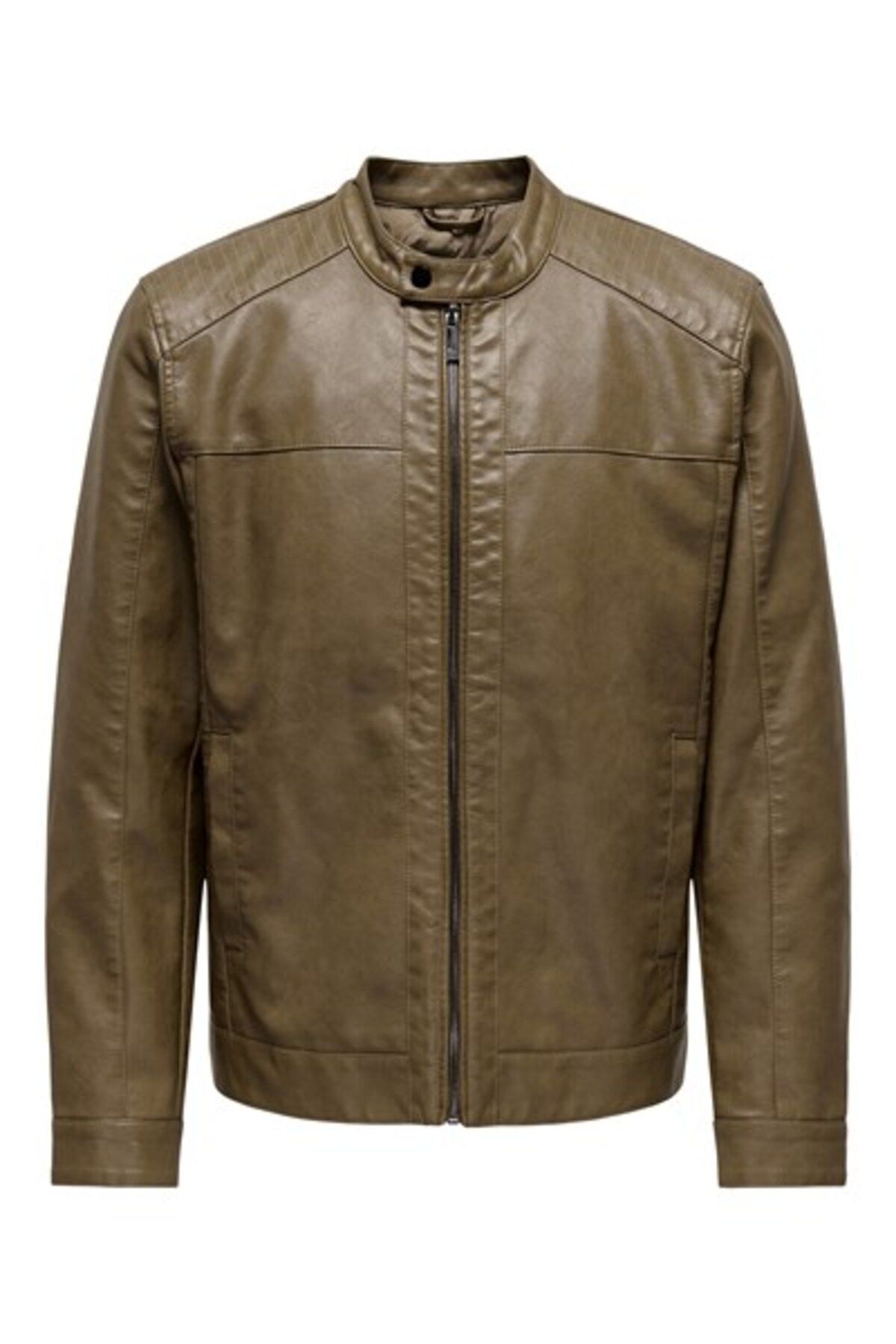 Only & Sons-Onsmike Pu Racer Men's Leather Coat and Jacket - Otw Vd Noos 22012339   Demitasse 1