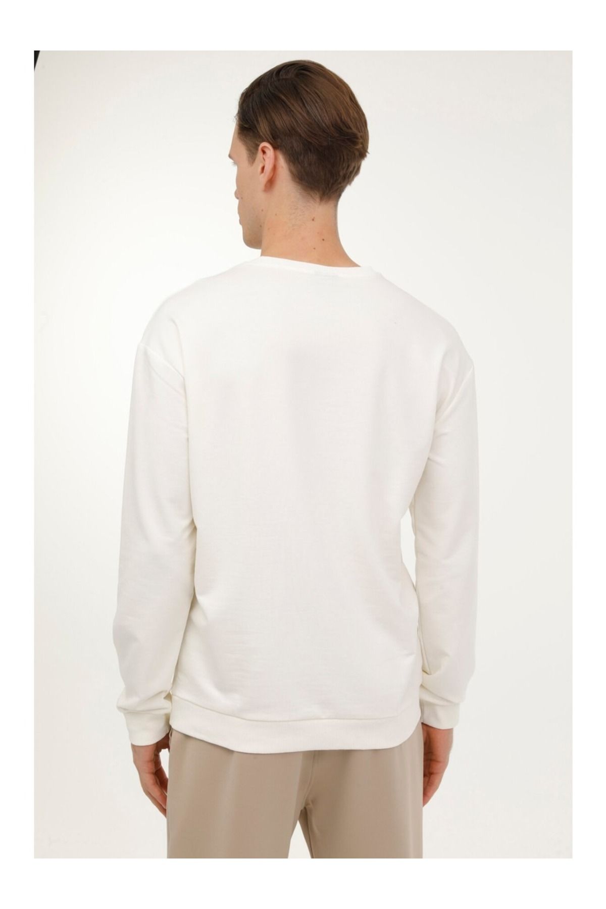 lumberjack-Sweat pentru bărbați Lumberjack - 4W Mb Sn75 C Neck Sw 4Pr A 101813215   EKRU 3