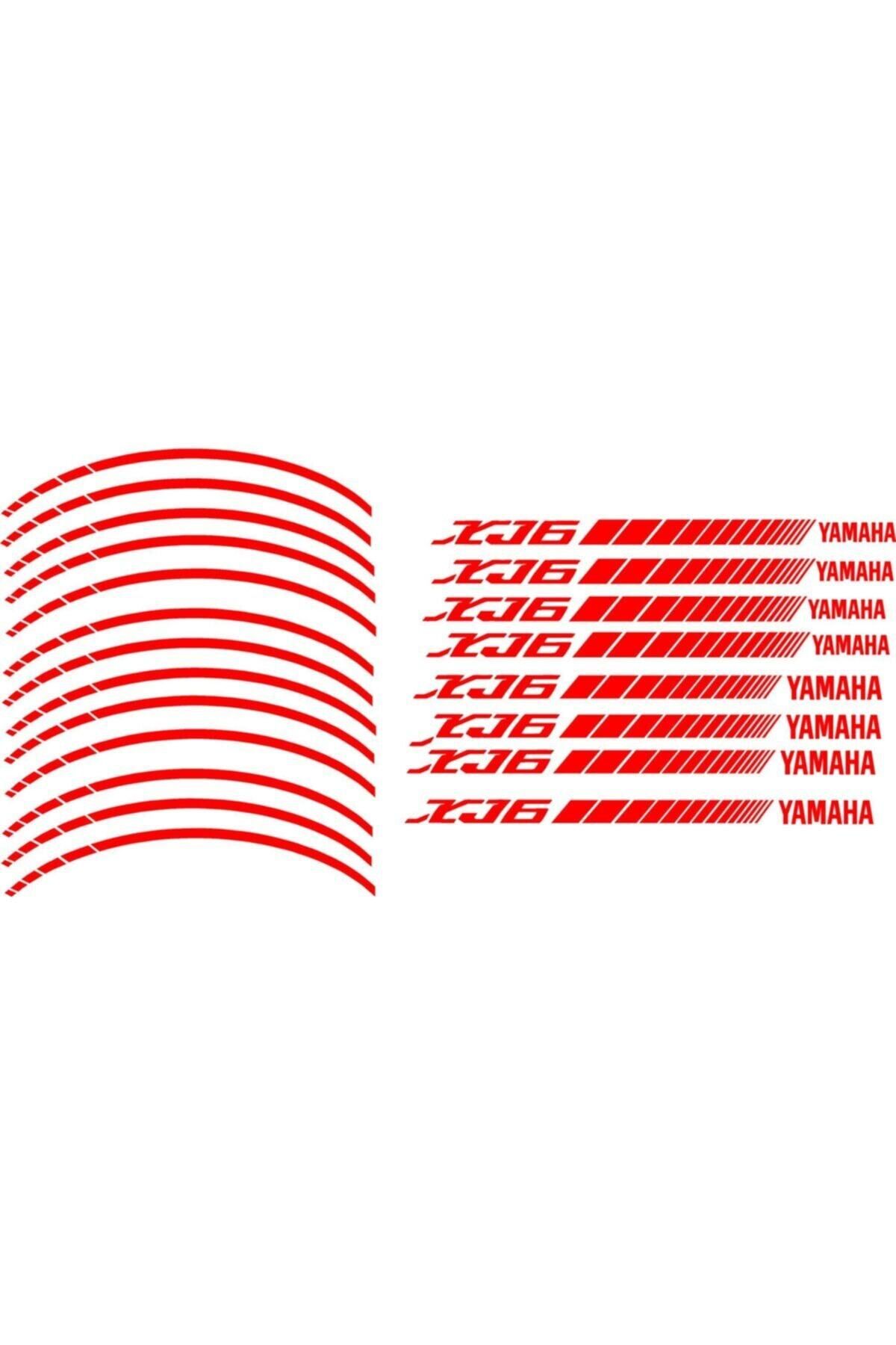 MLH STORE Motosiklet Jant Şeridi Xj6 Yamaha Uyumlu Kırmızı Sağ-Sol/Ön-Arka